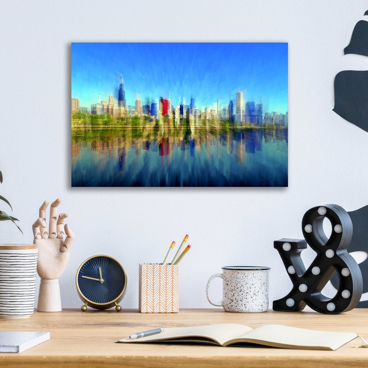 Epic Art 'Chicago Skyline 4' by David Manlove, Acrylic Glass Wall Art,16x12