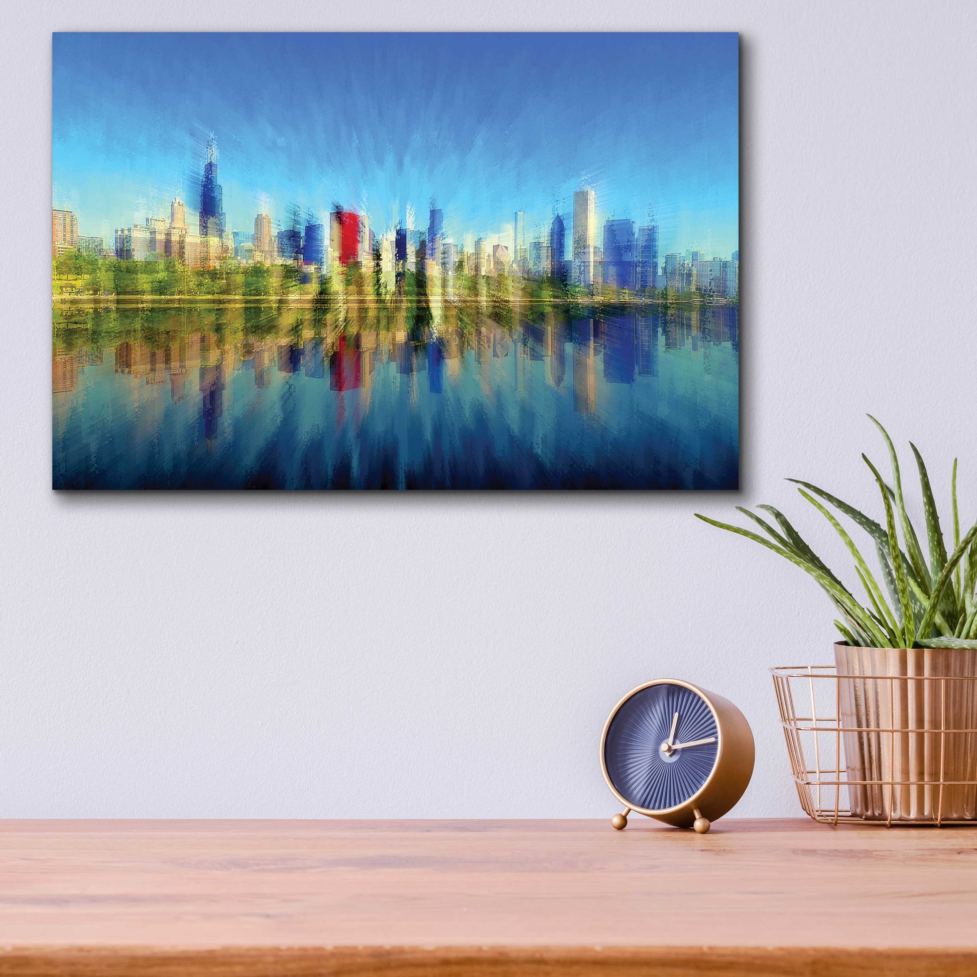 Epic Art 'Chicago Skyline 4' by David Manlove, Acrylic Glass Wall Art,16x12