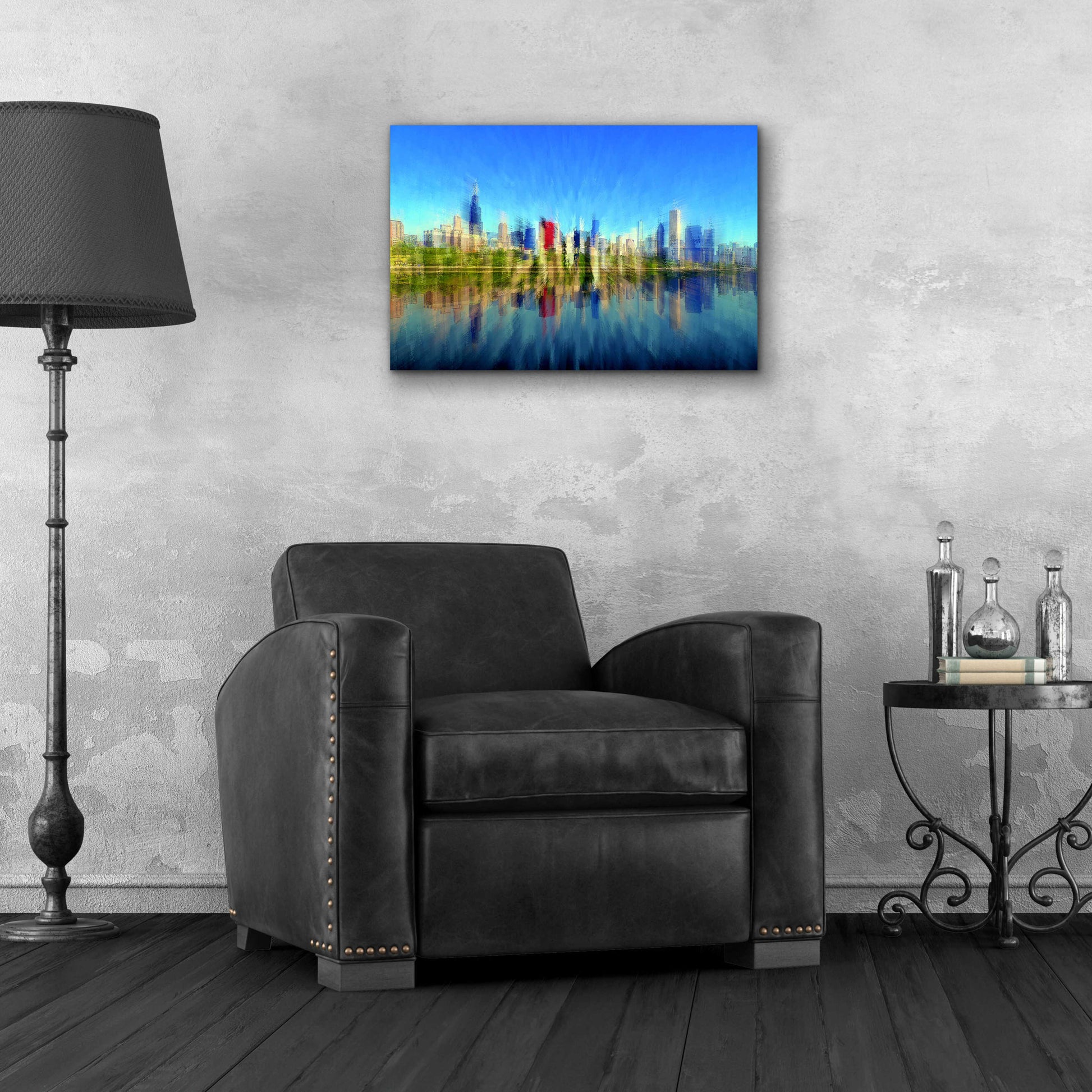 Epic Art 'Chicago Skyline 4' by David Manlove, Acrylic Glass Wall Art,24x16