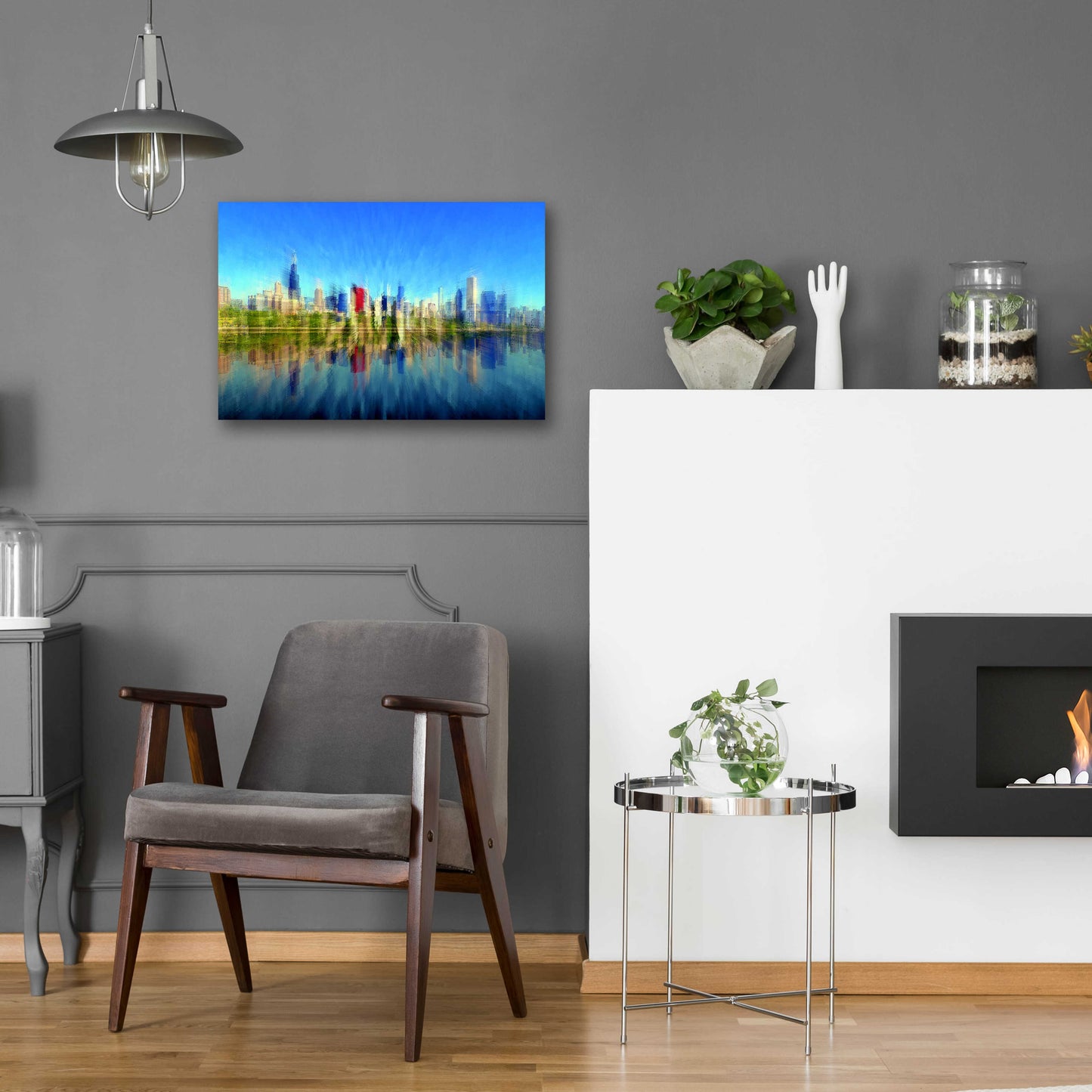 Epic Art 'Chicago Skyline 4' by David Manlove, Acrylic Glass Wall Art,24x16