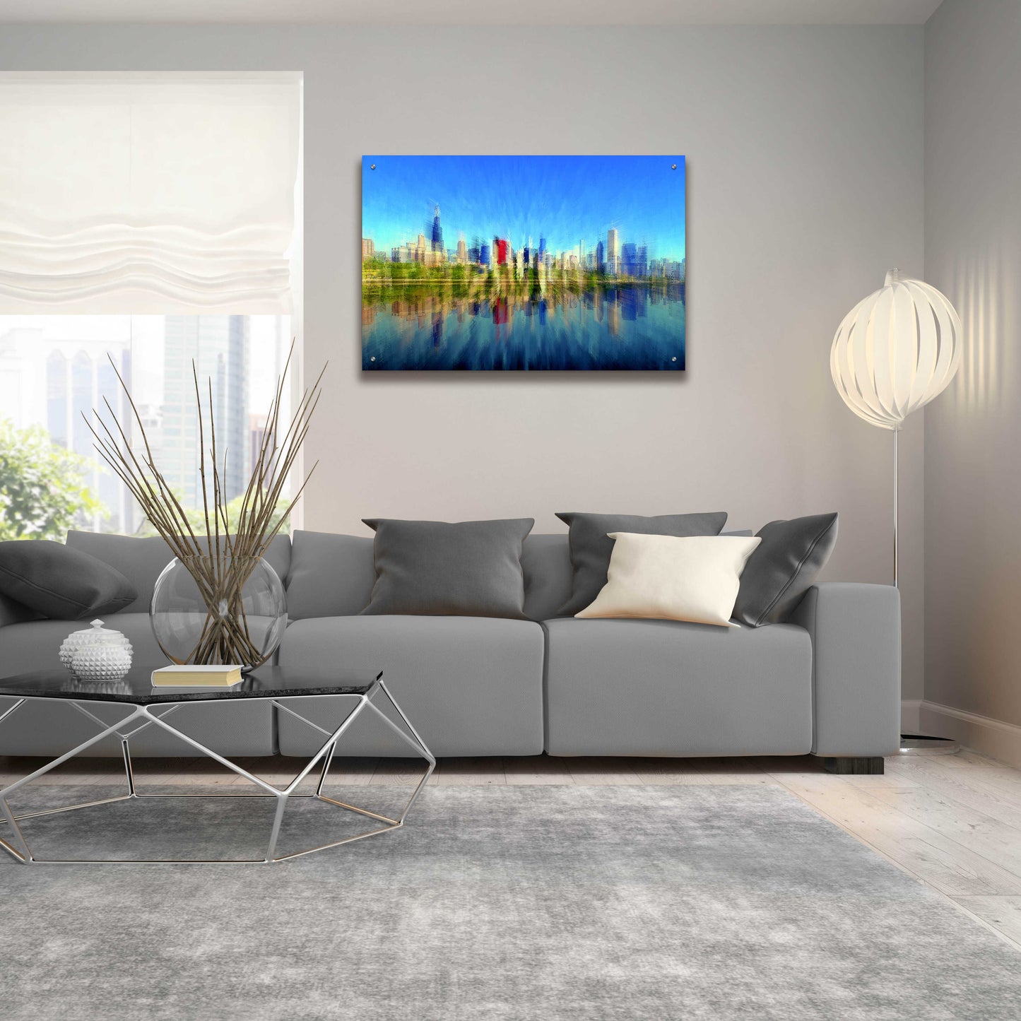 Epic Art 'Chicago Skyline 4' by David Manlove, Acrylic Glass Wall Art,36x24