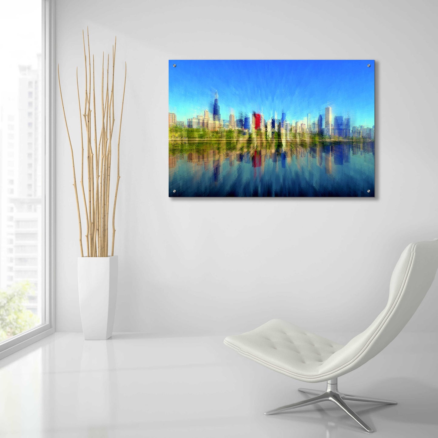 Epic Art 'Chicago Skyline 4' by David Manlove, Acrylic Glass Wall Art,36x24