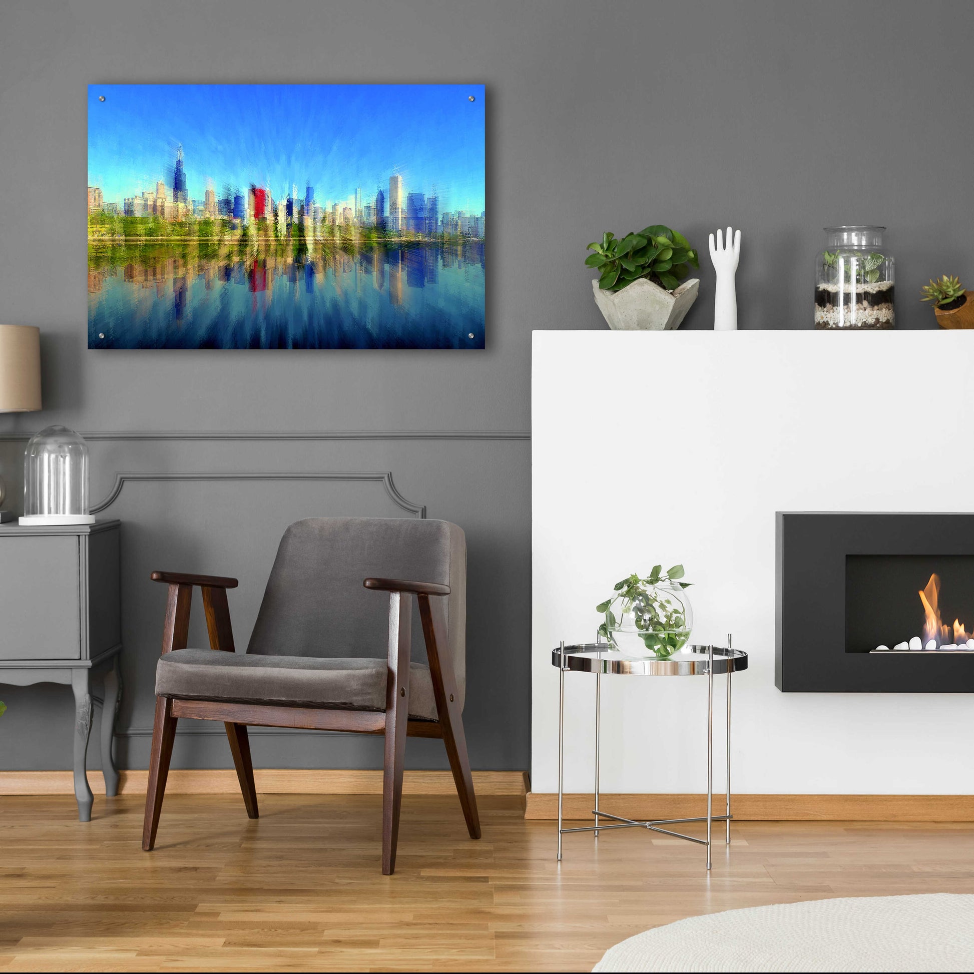 Epic Art 'Chicago Skyline 4' by David Manlove, Acrylic Glass Wall Art,36x24