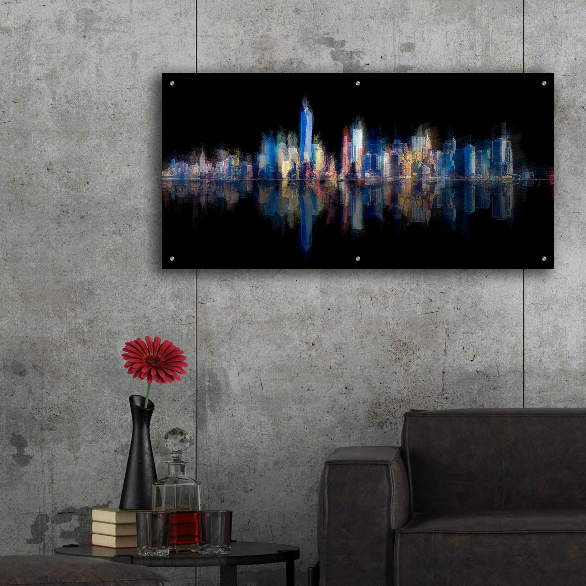 Epic Art 'New York Pan 6' by David Manlove, Acrylic Glass Wall Art,48x24