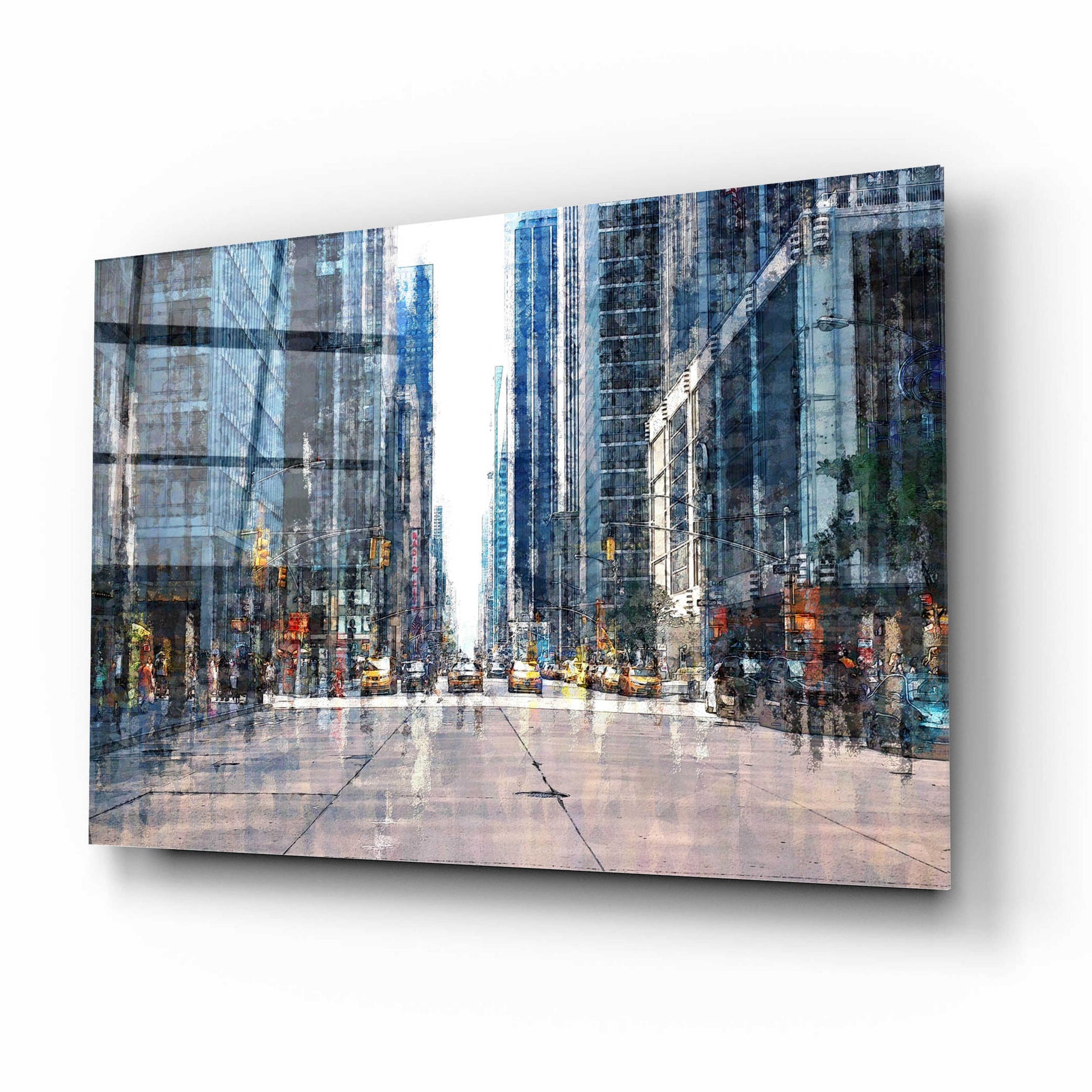 Epic Art 'Street Scene NYC' by David Manlove, Acrylic Glass Wall Art,16x12