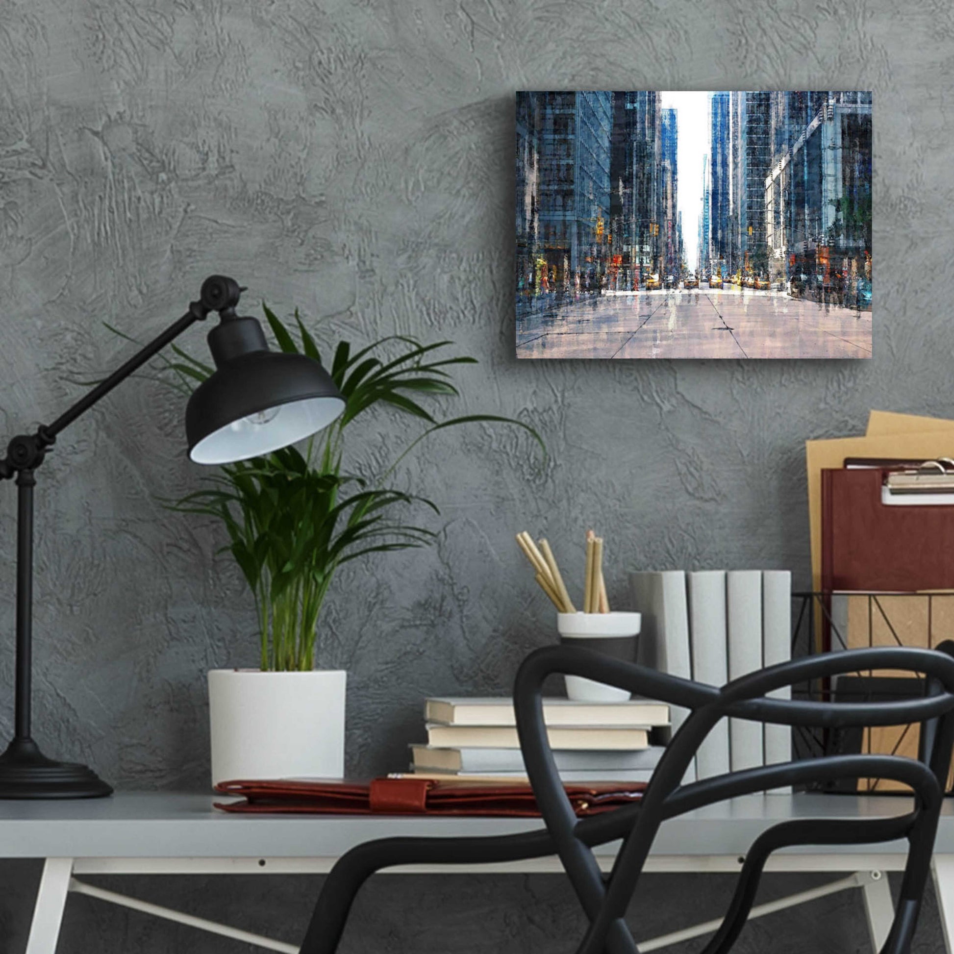 Epic Art 'Street Scene NYC' by David Manlove, Acrylic Glass Wall Art,16x12