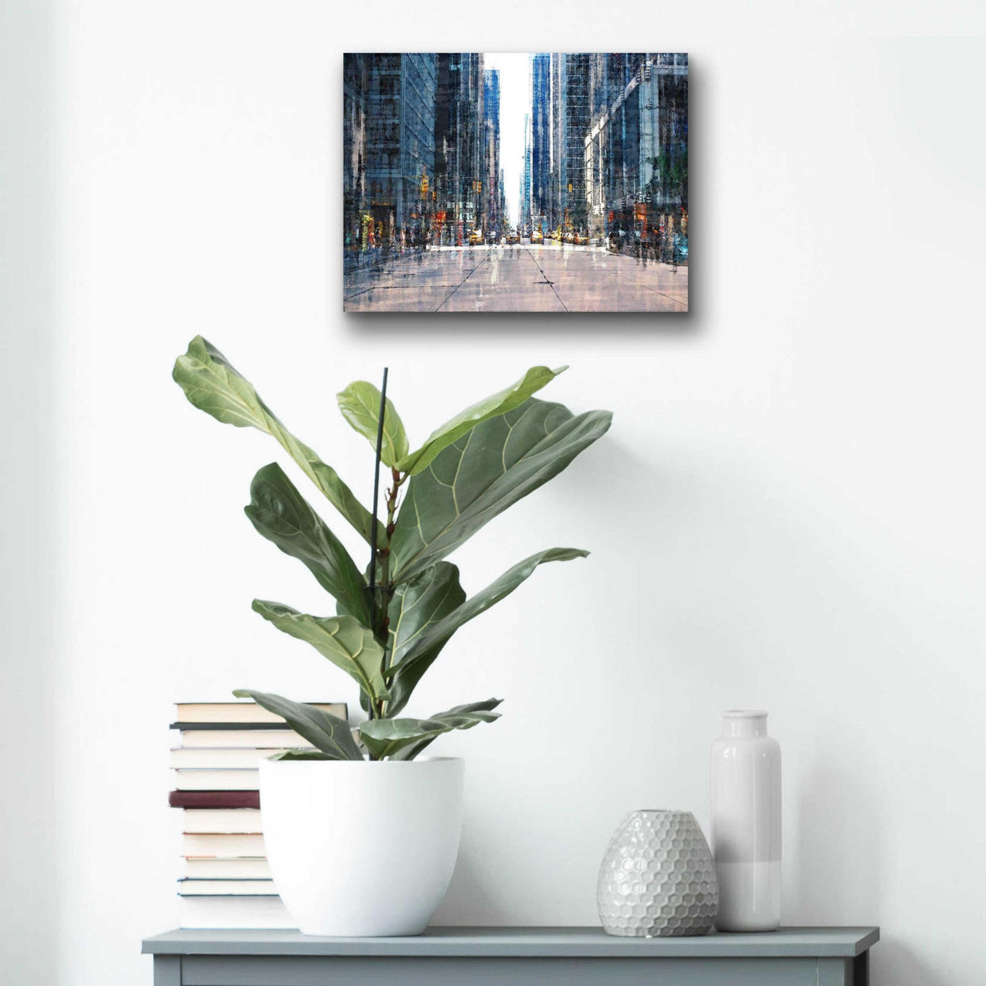 Epic Art 'Street Scene NYC' by David Manlove, Acrylic Glass Wall Art,16x12