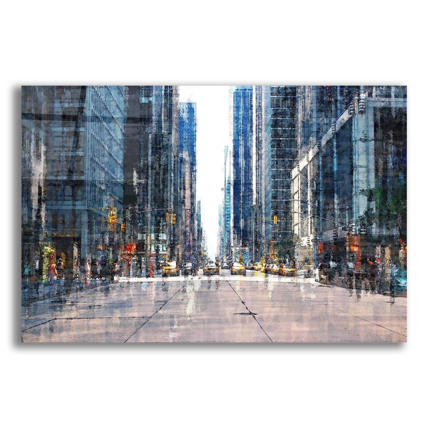 Epic Art 'Street Scene NYC' by David Manlove, Acrylic Glass Wall Art,16x12