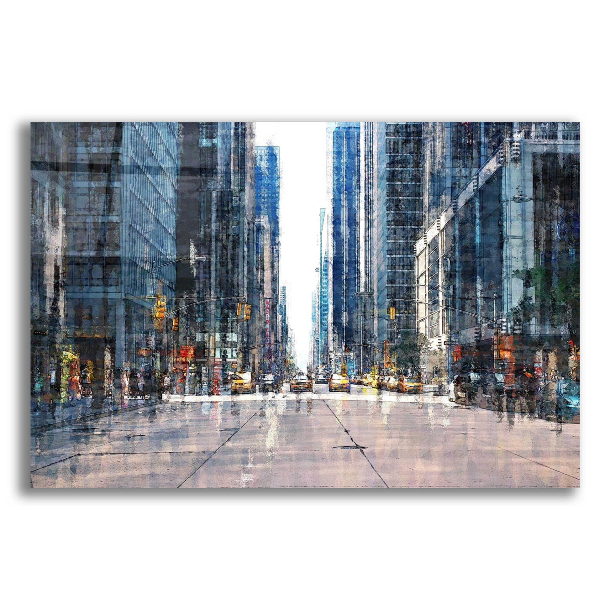 Epic Art 'Street Scene NYC' by David Manlove, Acrylic Glass Wall Art,24x16