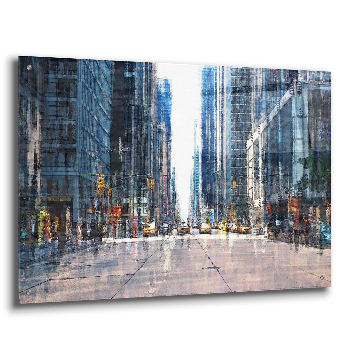 Epic Art 'Street Scene NYC' by David Manlove, Acrylic Glass Wall Art,36x24