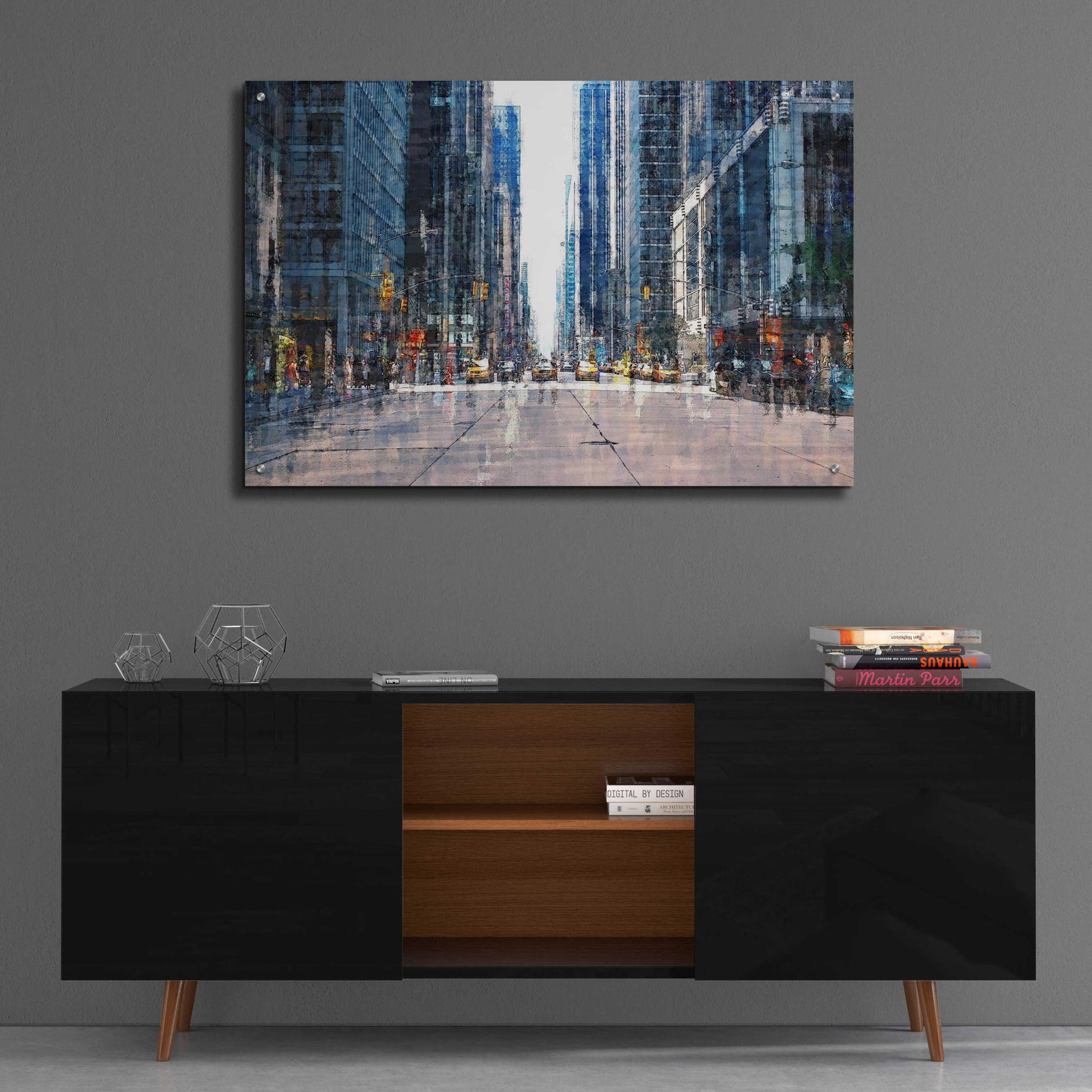 Epic Art 'Street Scene NYC' by David Manlove, Acrylic Glass Wall Art,36x24