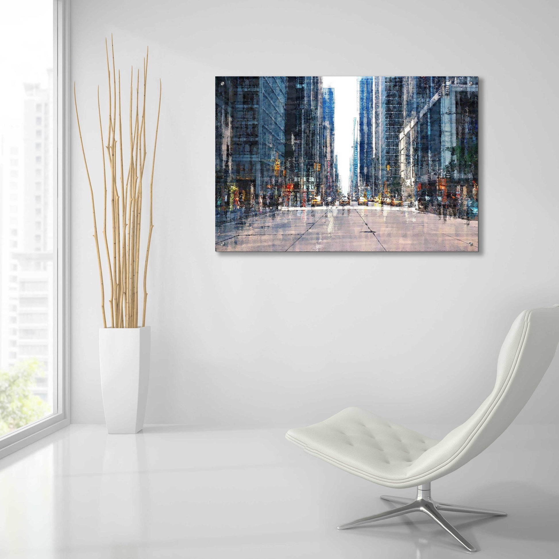 Epic Art 'Street Scene NYC' by David Manlove, Acrylic Glass Wall Art,36x24