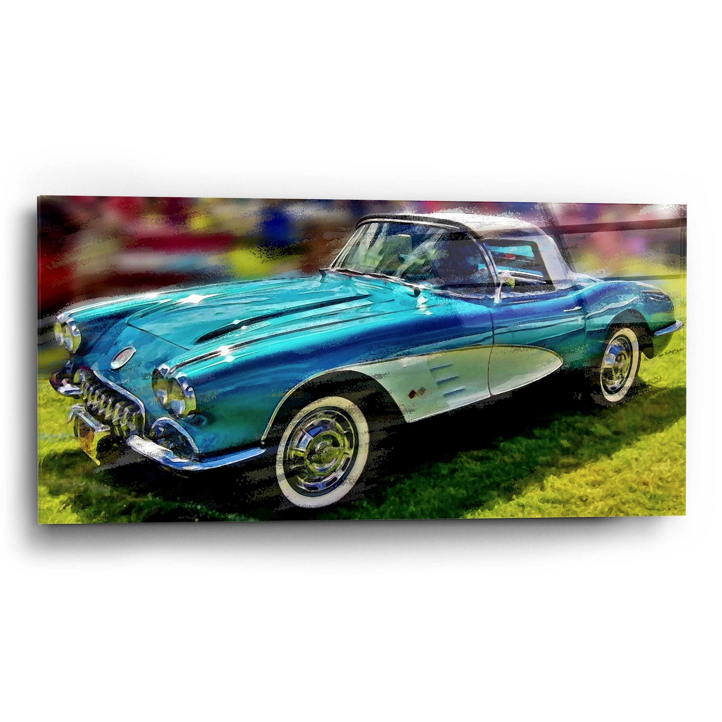 Epic Art '58 Corvette 1' by David Manlove, Acrylic Glass Wall Art,24x12