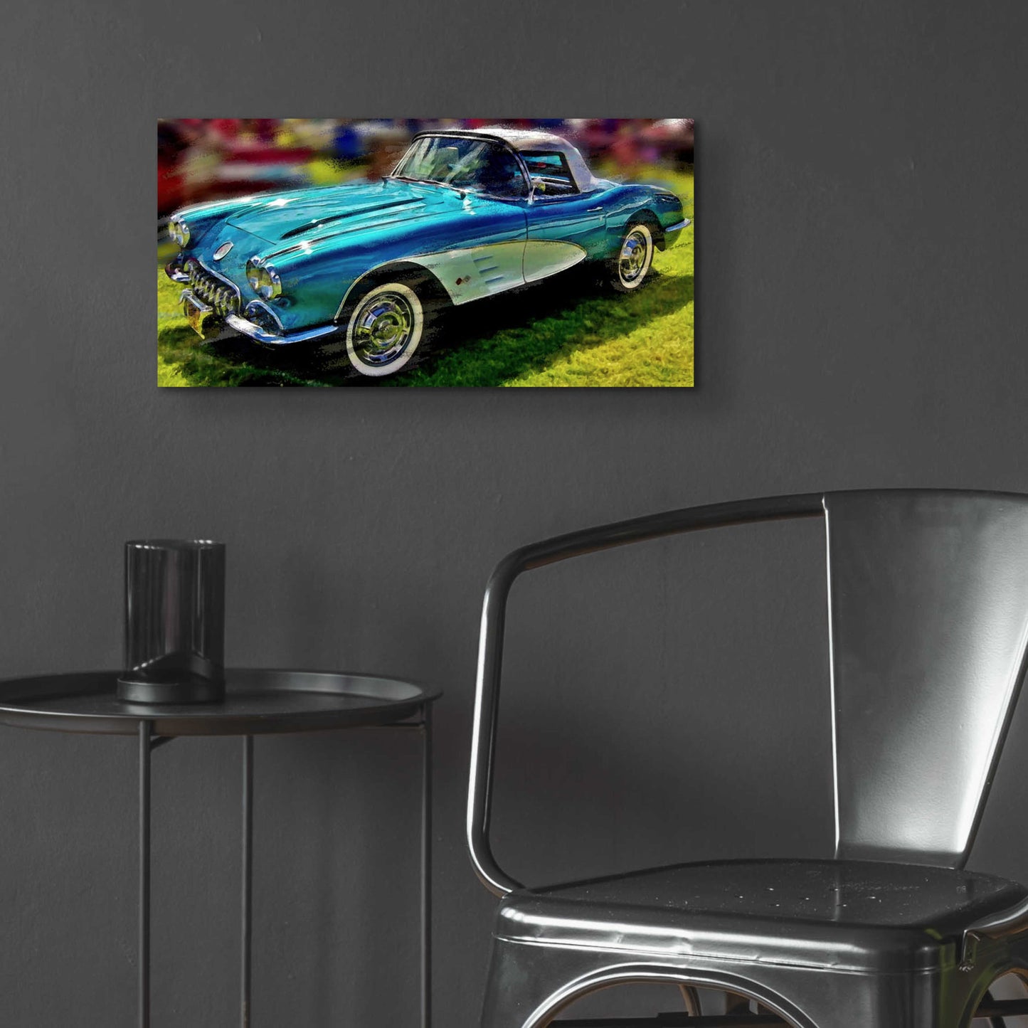 Epic Art '58 Corvette 1' by David Manlove, Acrylic Glass Wall Art,24x12