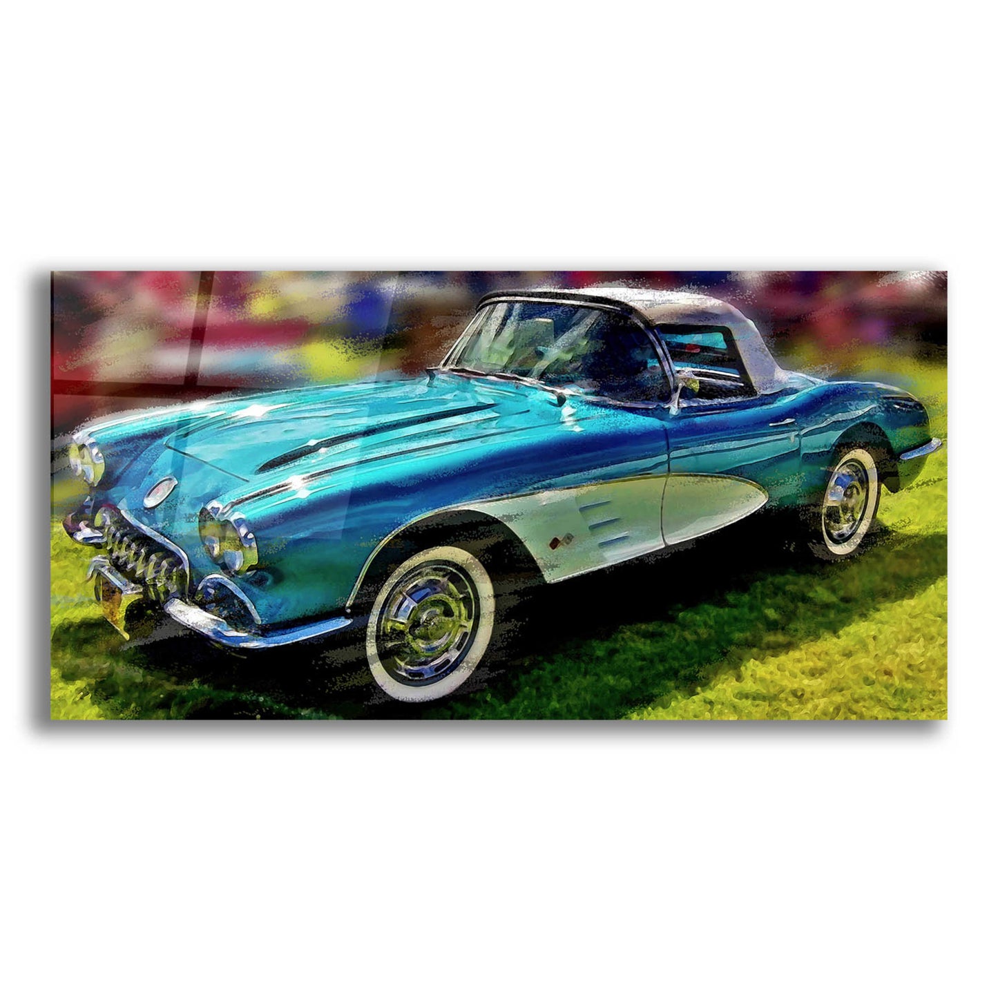 Epic Art '58 Corvette 1' by David Manlove, Acrylic Glass Wall Art,24x12