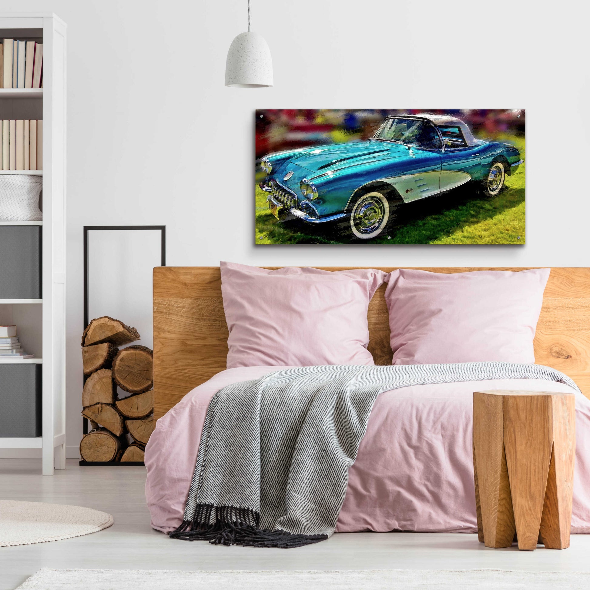 Epic Art '58 Corvette 1' by David Manlove, Acrylic Glass Wall Art,48x24