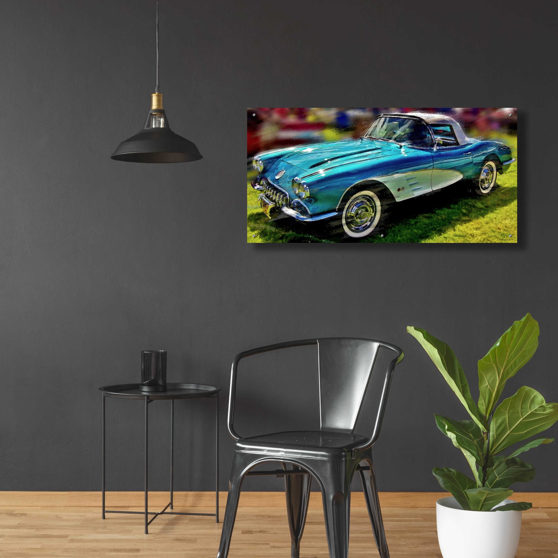 Epic Art '58 Corvette 1' by David Manlove, Acrylic Glass Wall Art,48x24