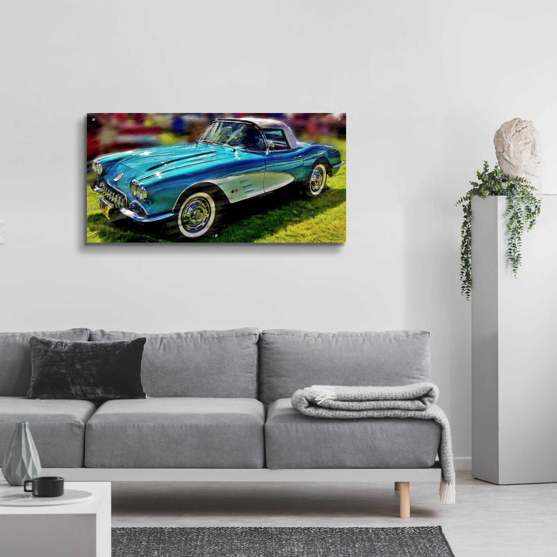 Epic Art '58 Corvette 1' by David Manlove, Acrylic Glass Wall Art,48x24