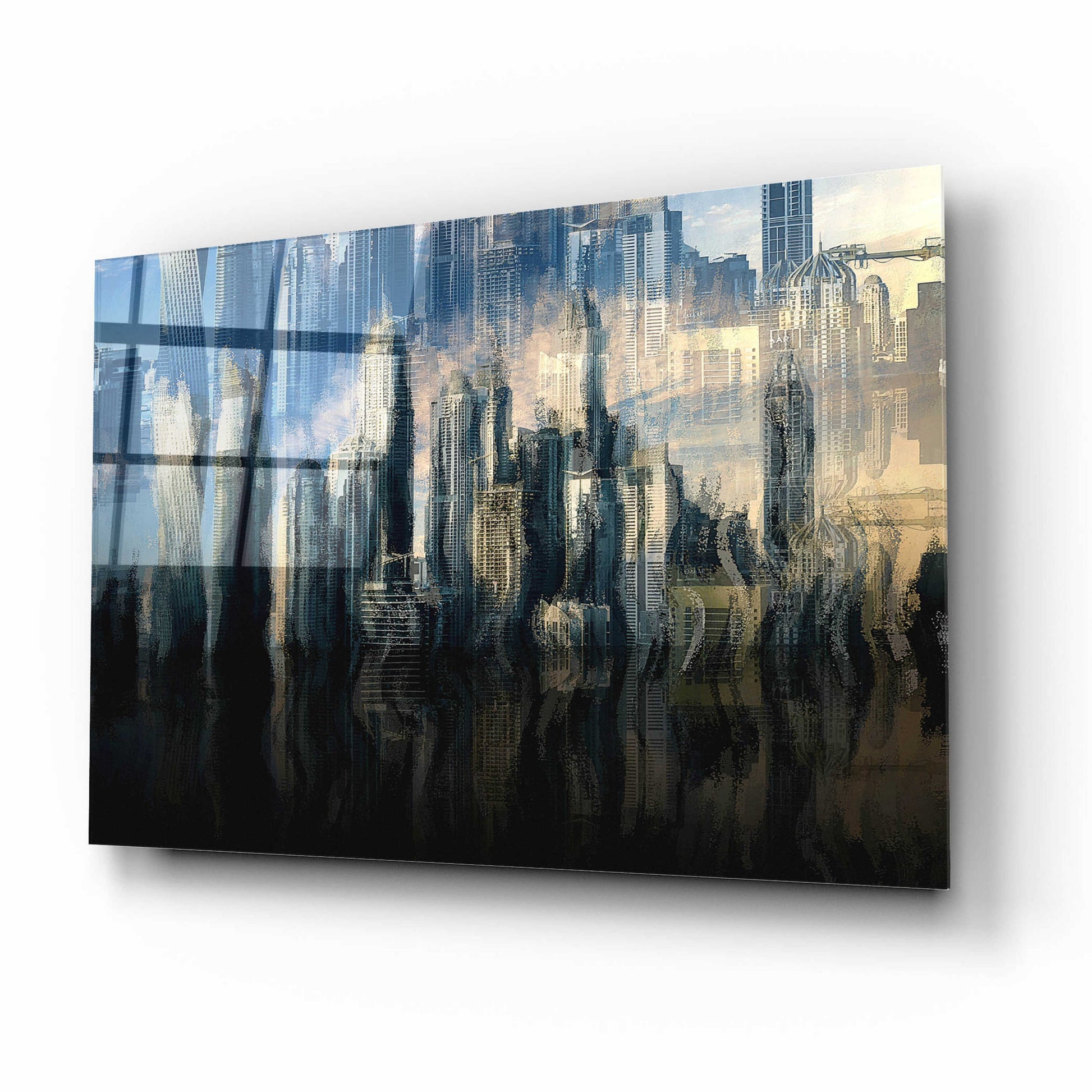 Epic Art 'City in the Sky' by David Manlove, Acrylic Glass Wall Art,16x12