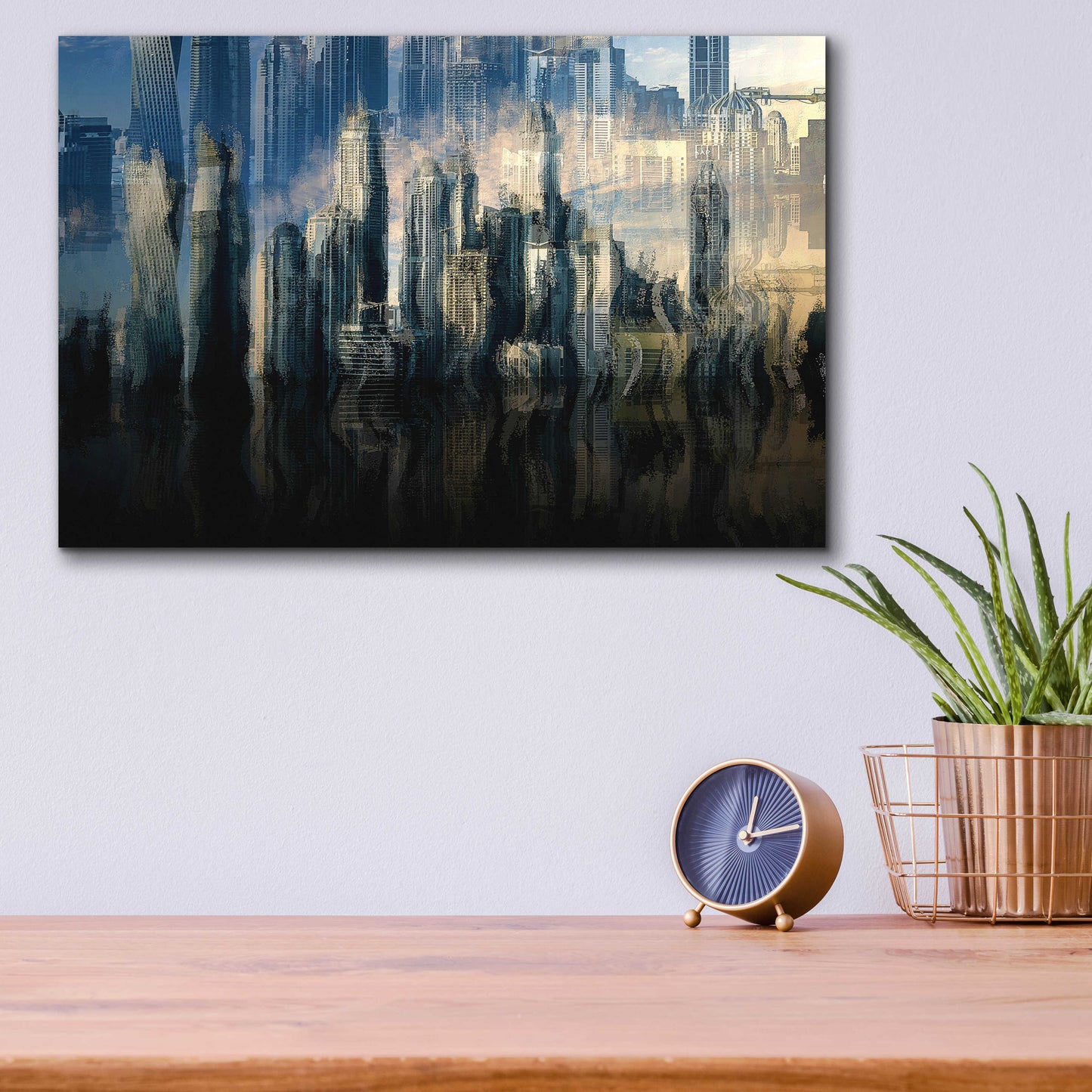 Epic Art 'City in the Sky' by David Manlove, Acrylic Glass Wall Art,16x12