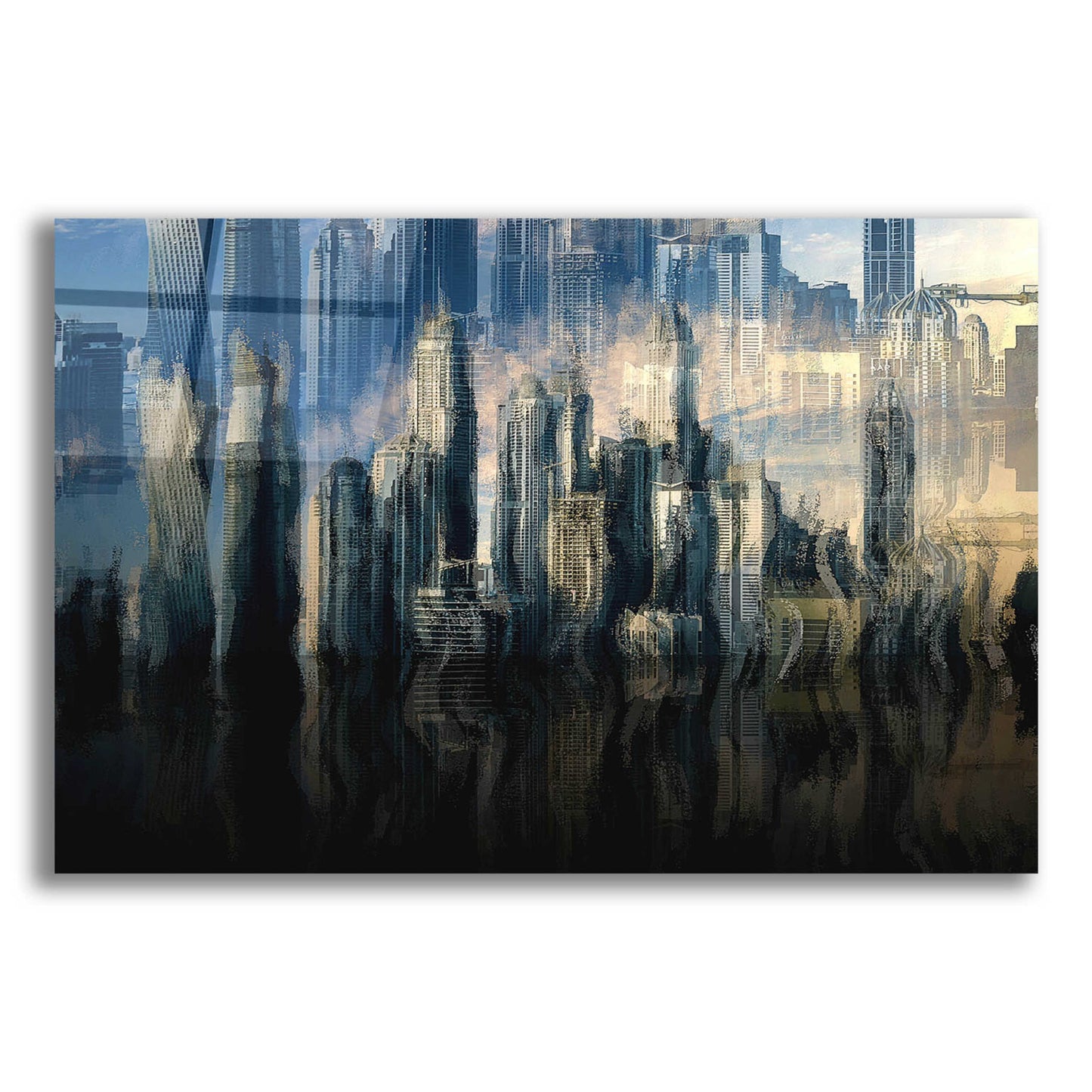 Epic Art 'City in the Sky' by David Manlove, Acrylic Glass Wall Art,16x12