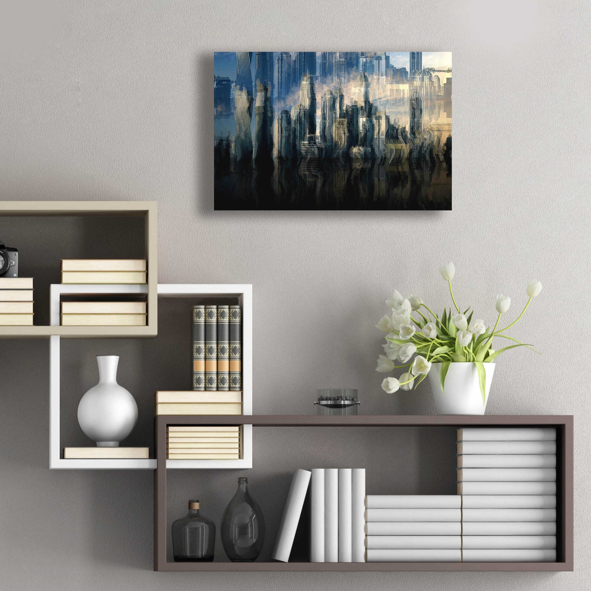 Epic Art 'City in the Sky' by David Manlove, Acrylic Glass Wall Art,24x16