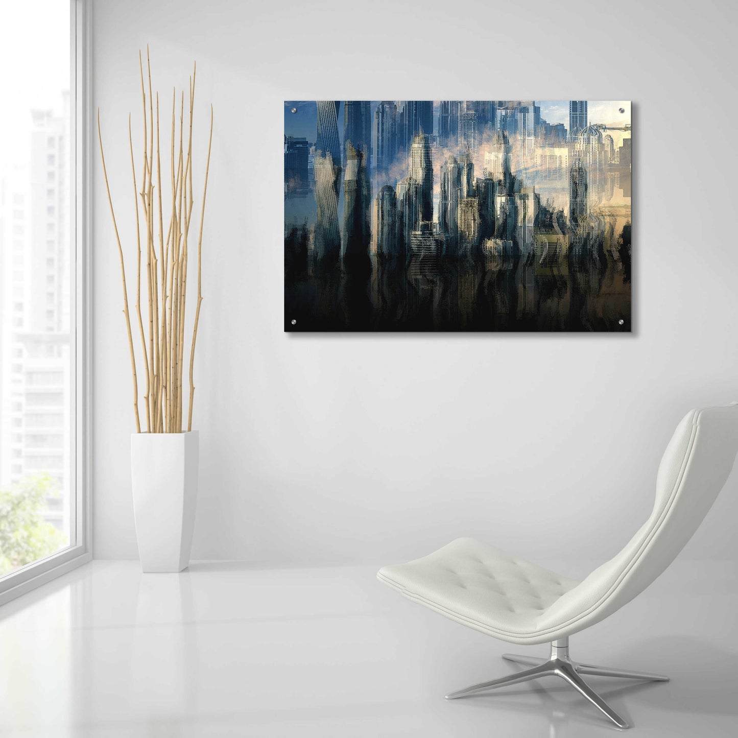 Epic Art 'City in the Sky' by David Manlove, Acrylic Glass Wall Art,36x24