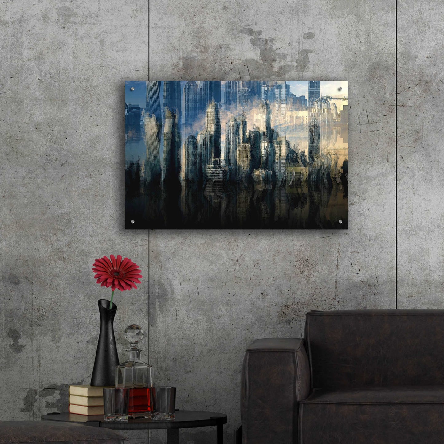 Epic Art 'City in the Sky' by David Manlove, Acrylic Glass Wall Art,36x24