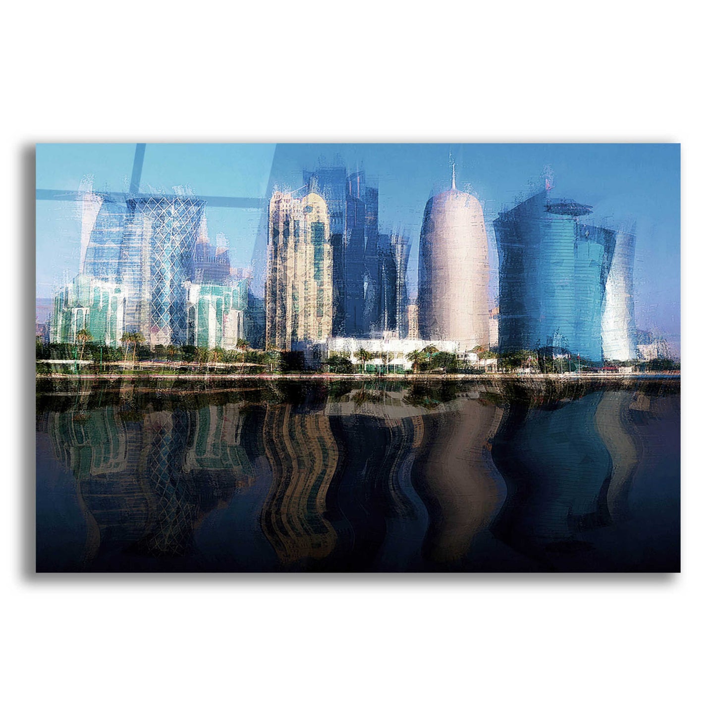 Epic Art 'City of the Future' by David Manlove, Acrylic Glass Wall Art,16x12