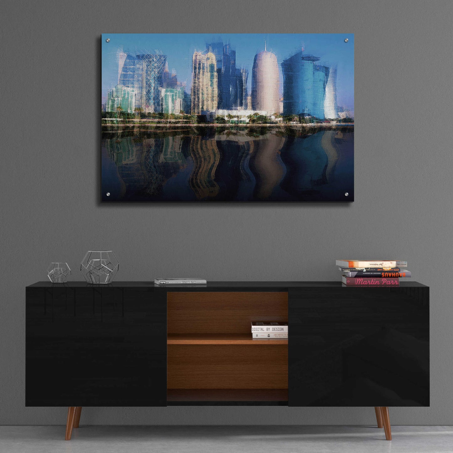 Epic Art 'City of the Future' by David Manlove, Acrylic Glass Wall Art,36x24