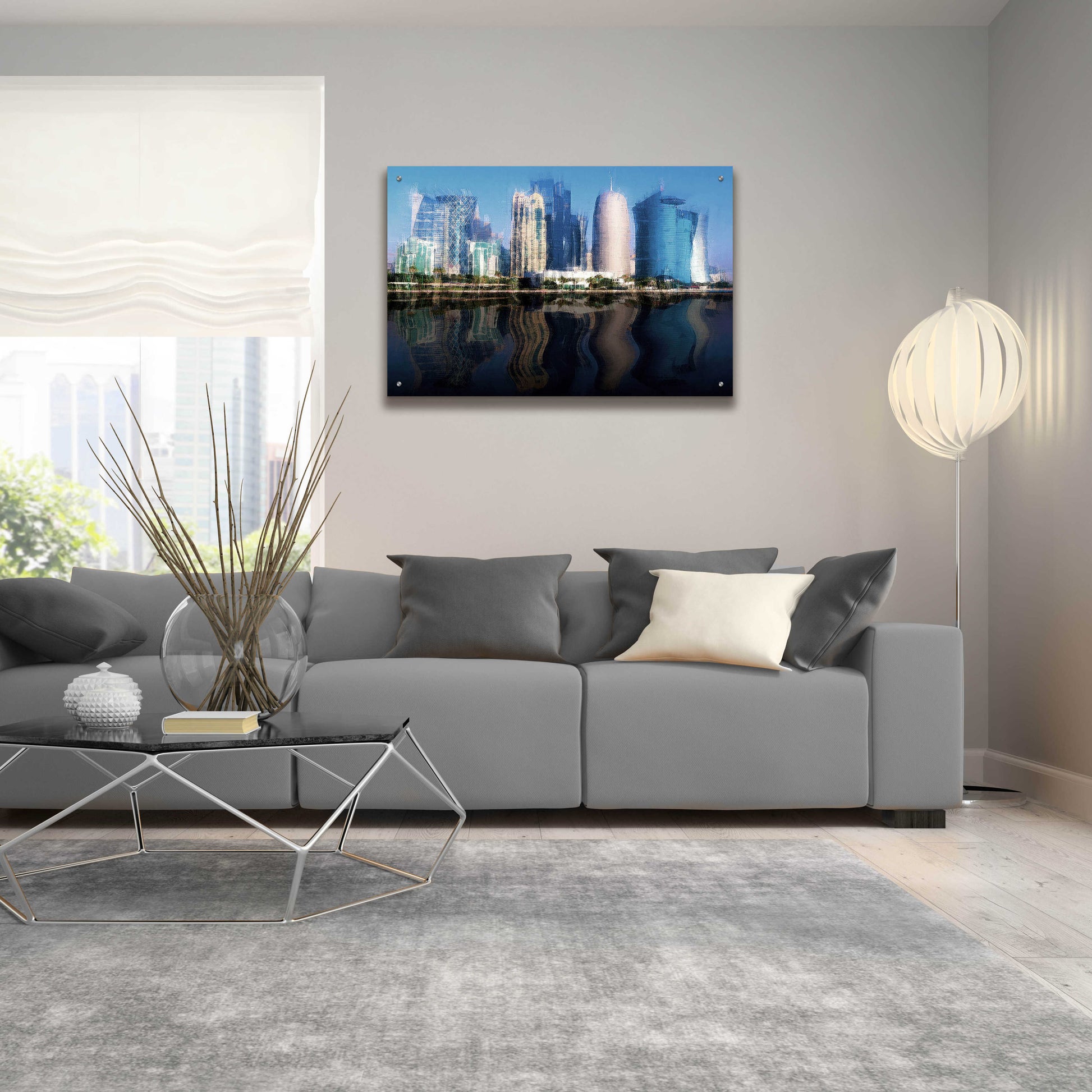 Epic Art 'City of the Future' by David Manlove, Acrylic Glass Wall Art,36x24