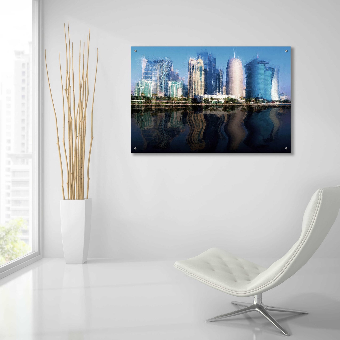 Epic Art 'City of the Future' by David Manlove, Acrylic Glass Wall Art,36x24