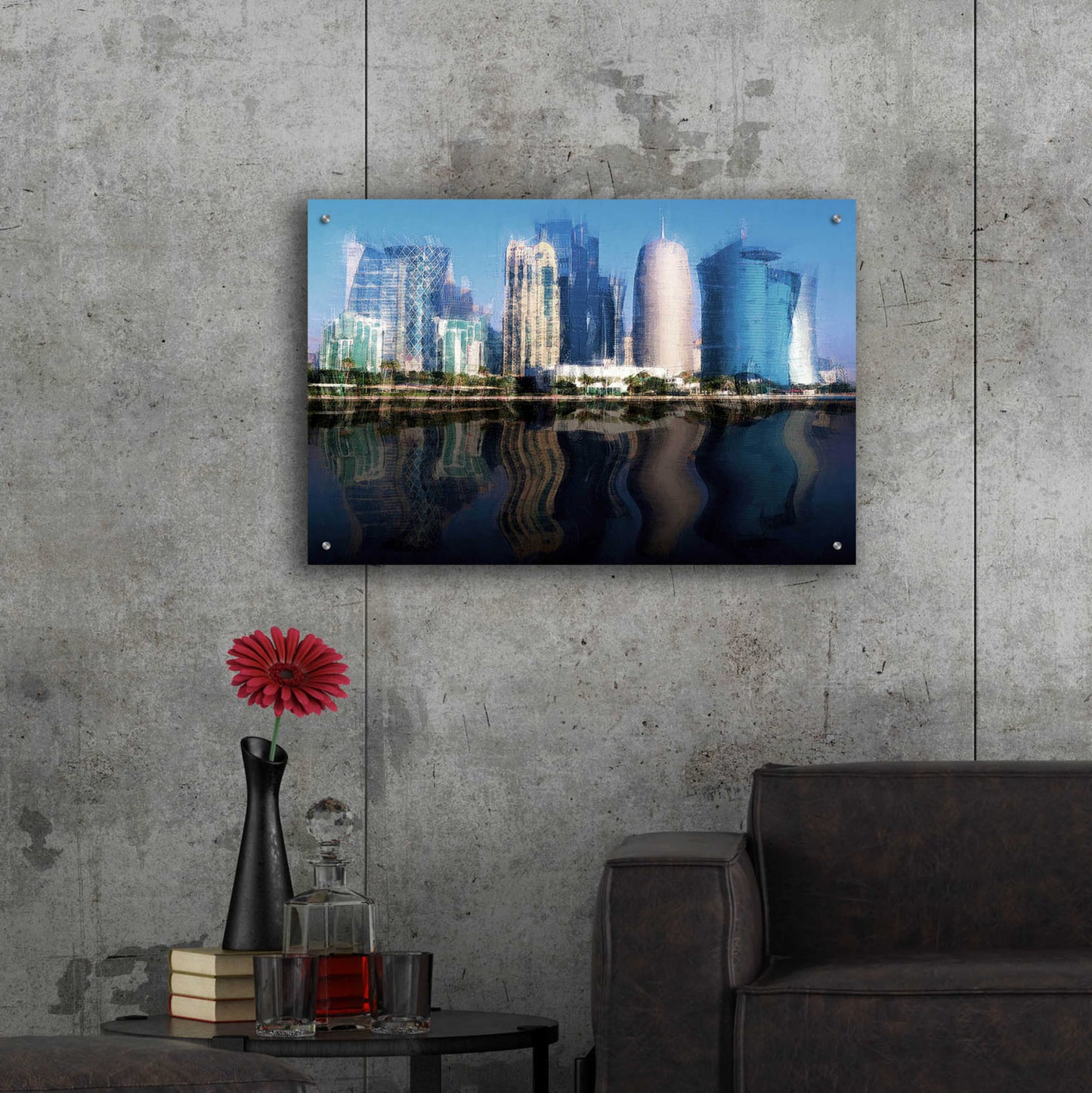 Epic Art 'City of the Future' by David Manlove, Acrylic Glass Wall Art,36x24