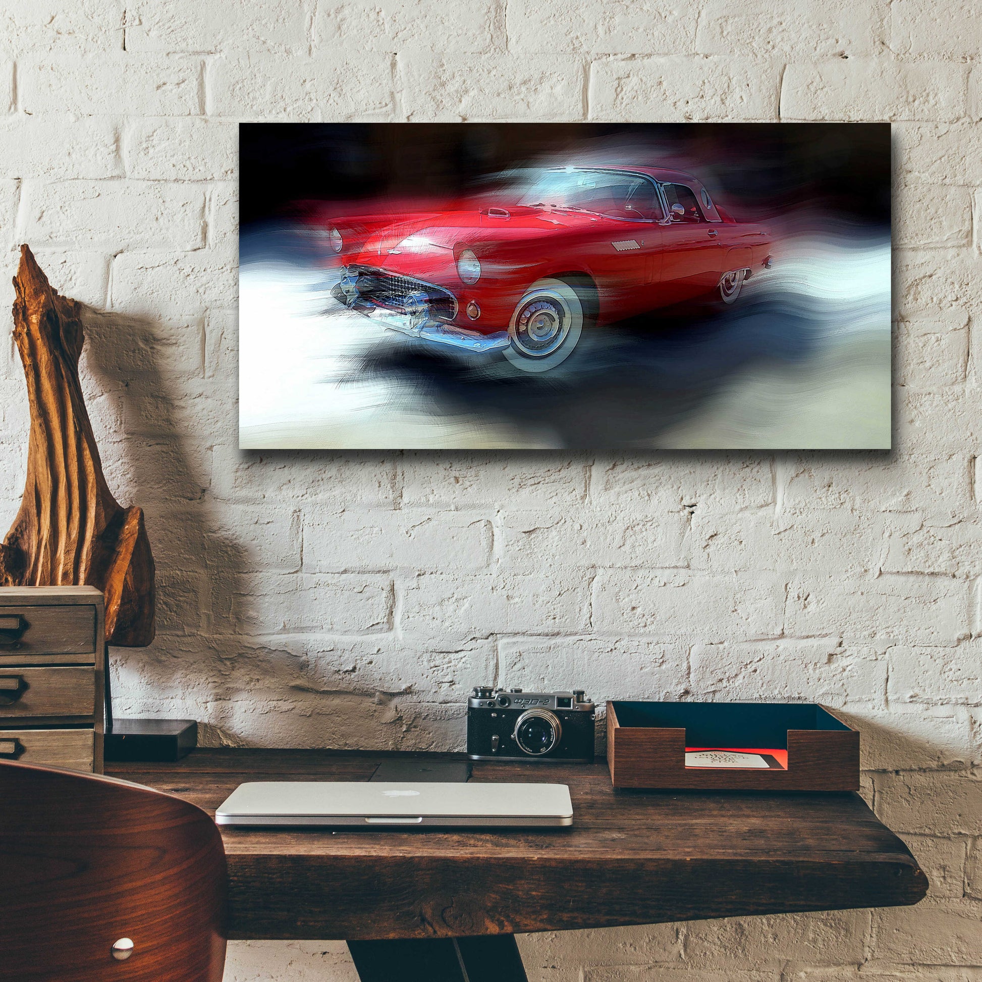 Epic Art 'Red Thunderbird' by David Manlove, Acrylic Glass Wall Art,24x12