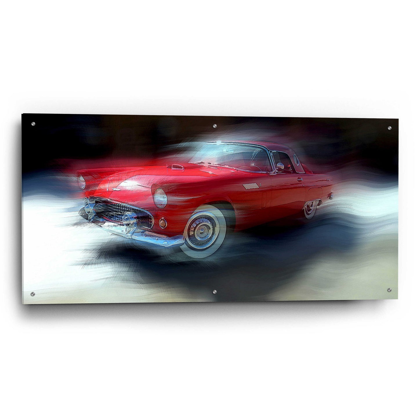 Epic Art 'Red Thunderbird' by David Manlove, Acrylic Glass Wall Art,48x24