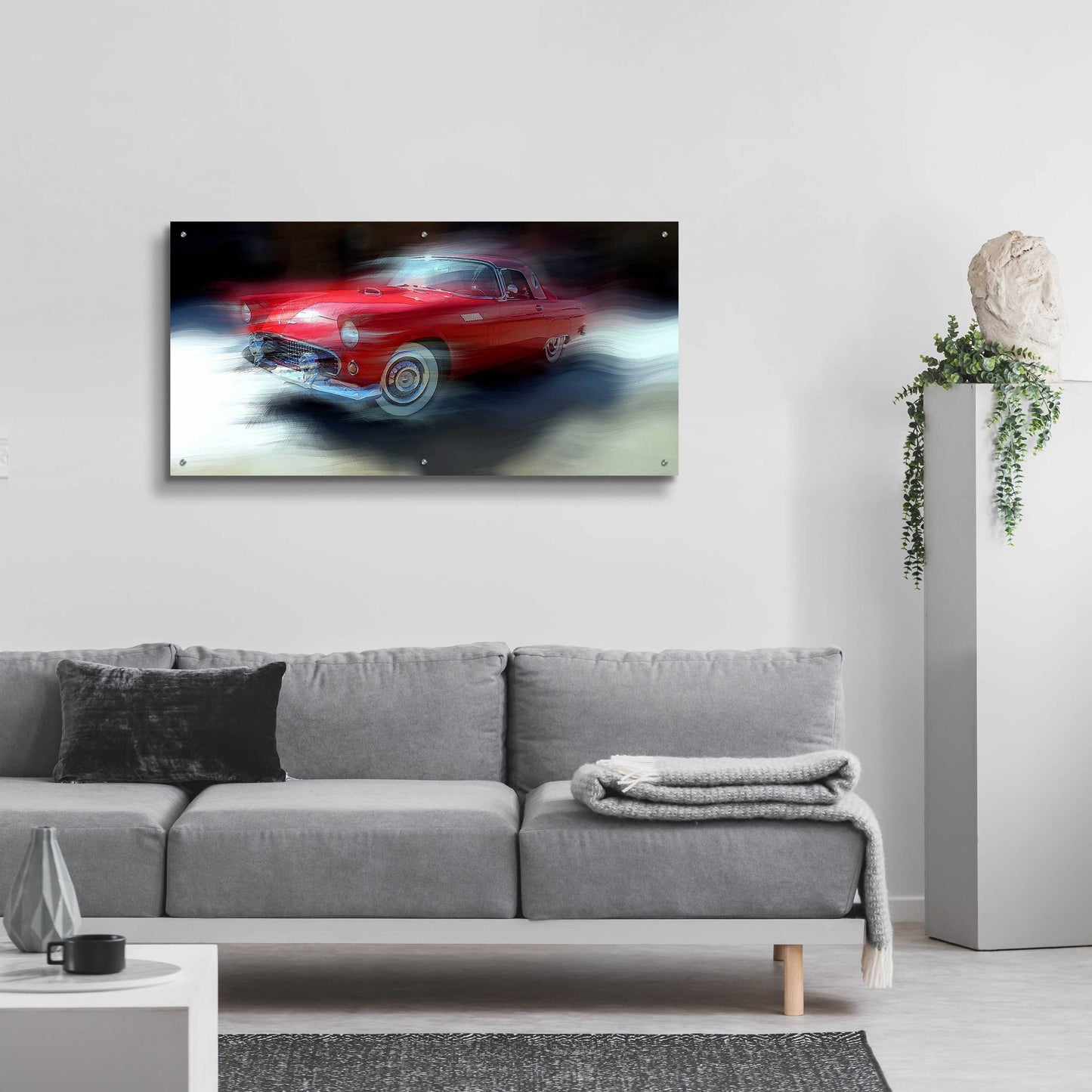 Epic Art 'Red Thunderbird' by David Manlove, Acrylic Glass Wall Art,48x24