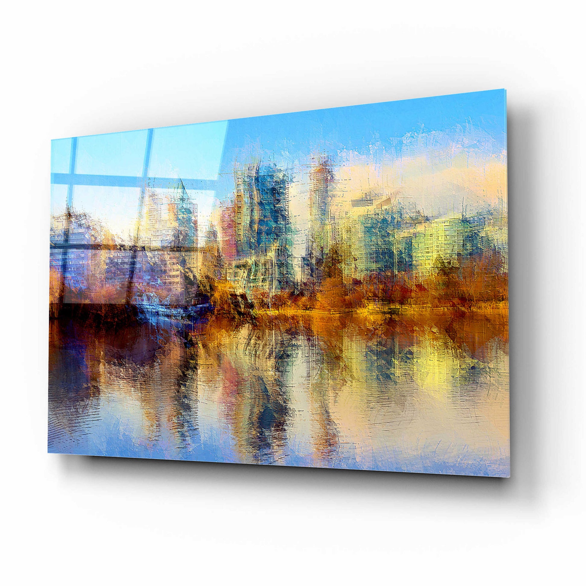 Epic Art 'Urban Lake View' by David Manlove, Acrylic Glass Wall Art,16x12