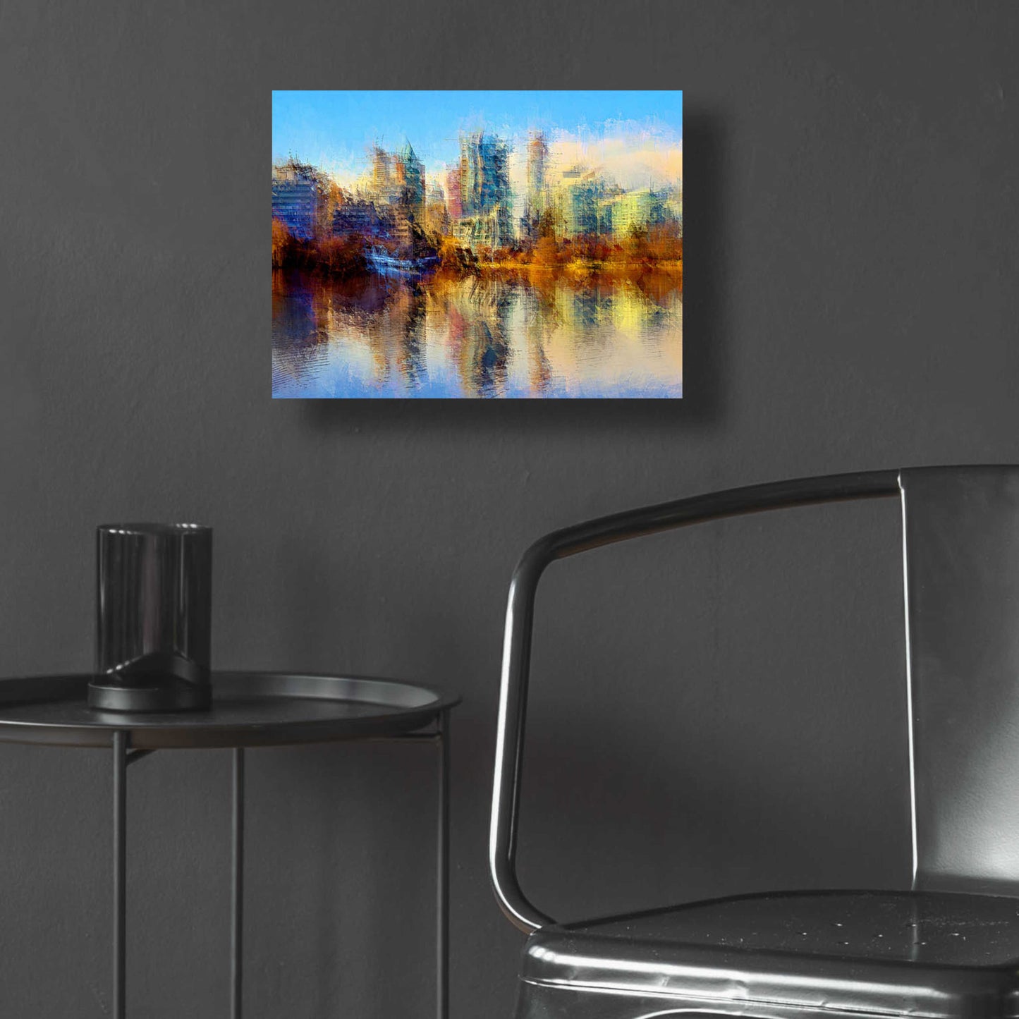 Epic Art 'Urban Lake View' by David Manlove, Acrylic Glass Wall Art,16x12