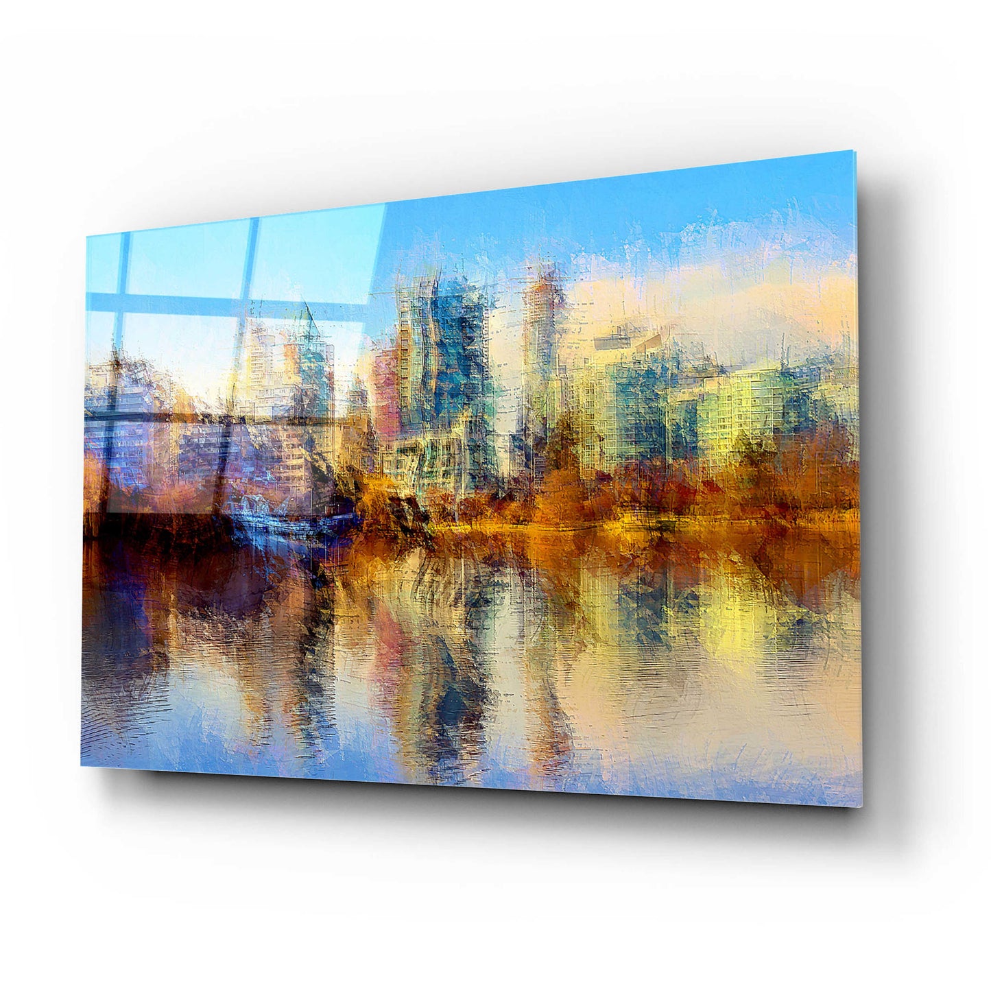 Epic Art 'Urban Lake View' by David Manlove, Acrylic Glass Wall Art,24x16