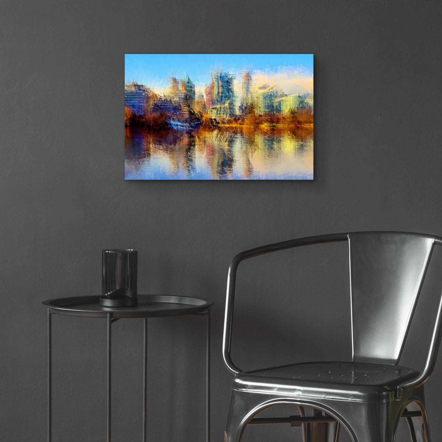 Epic Art 'Urban Lake View' by David Manlove, Acrylic Glass Wall Art,24x16