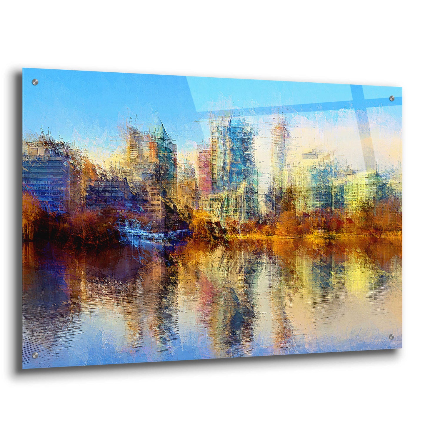 Epic Art 'Urban Lake View' by David Manlove, Acrylic Glass Wall Art,36x24