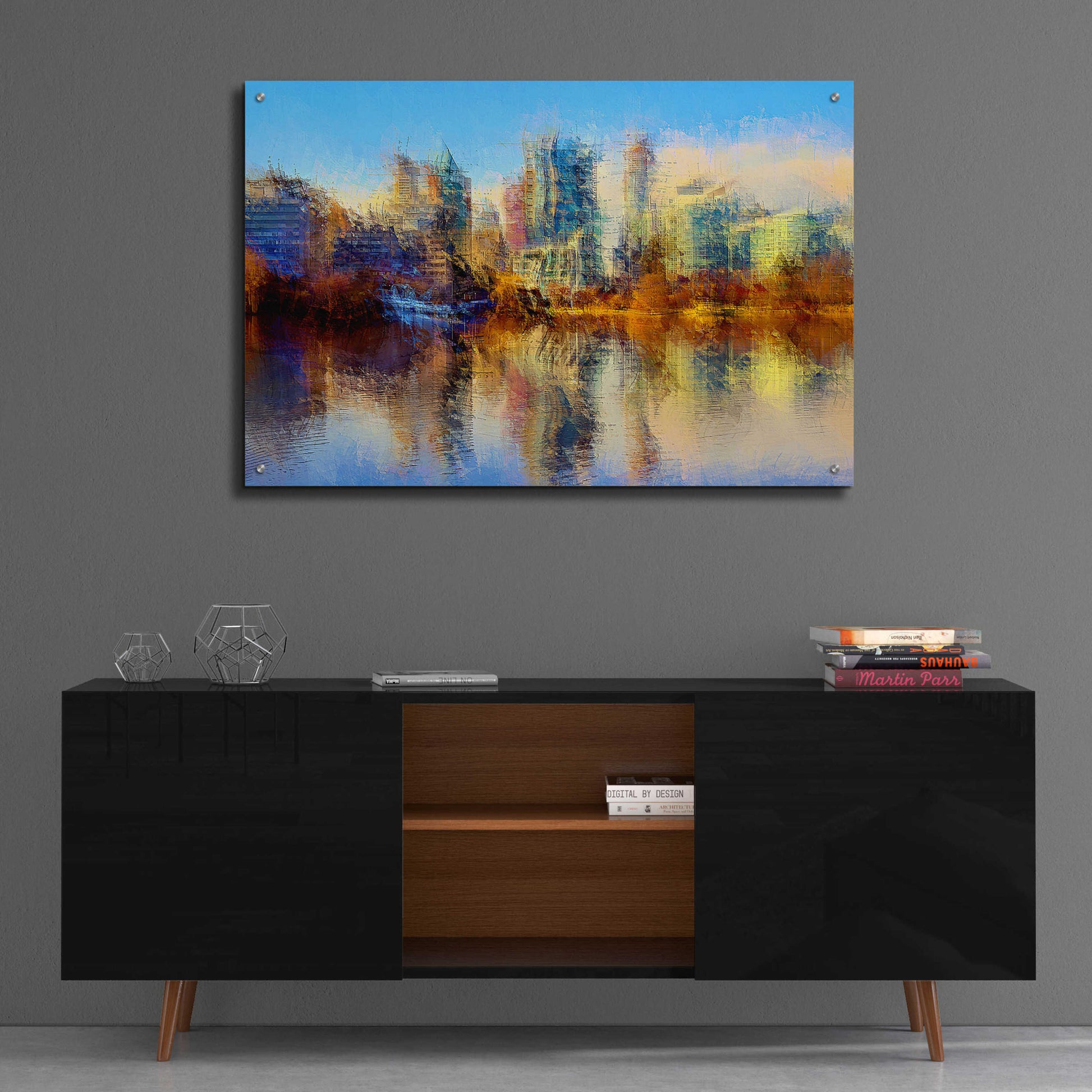 Epic Art 'Urban Lake View' by David Manlove, Acrylic Glass Wall Art,36x24