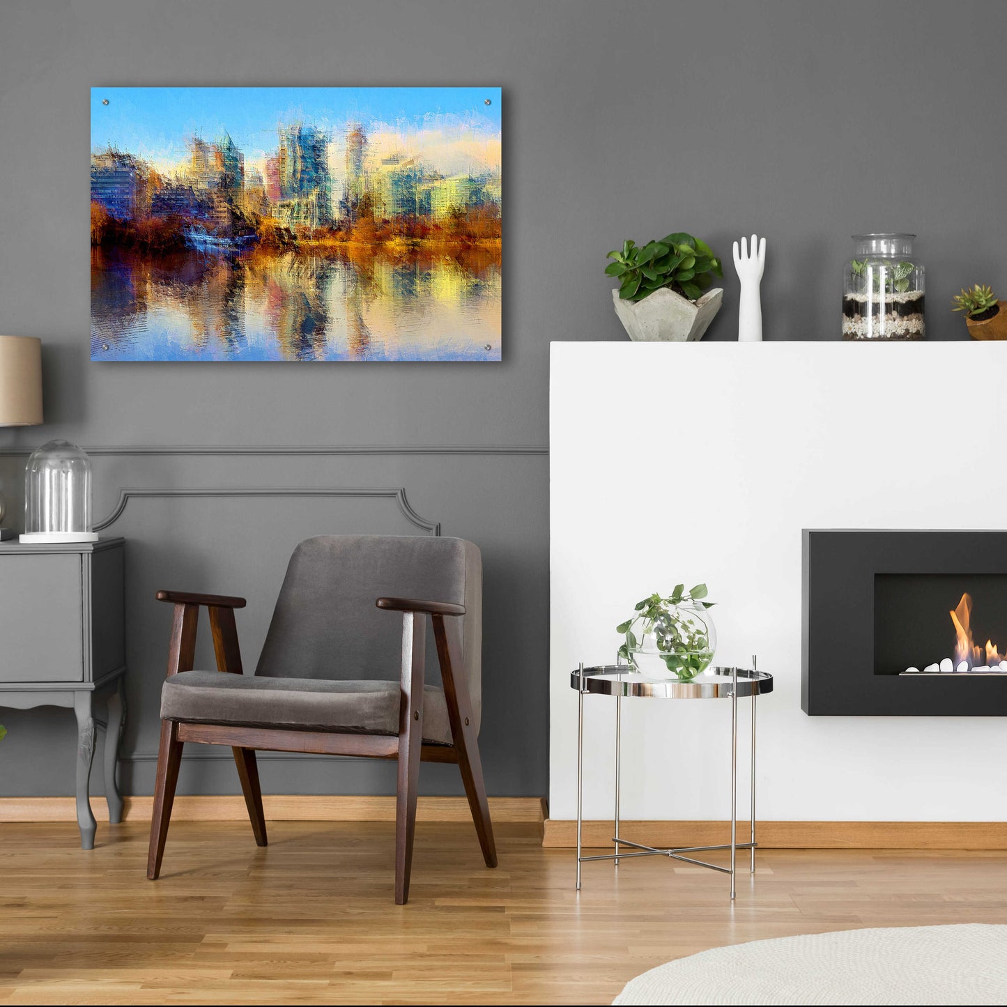 Epic Art 'Urban Lake View' by David Manlove, Acrylic Glass Wall Art,36x24