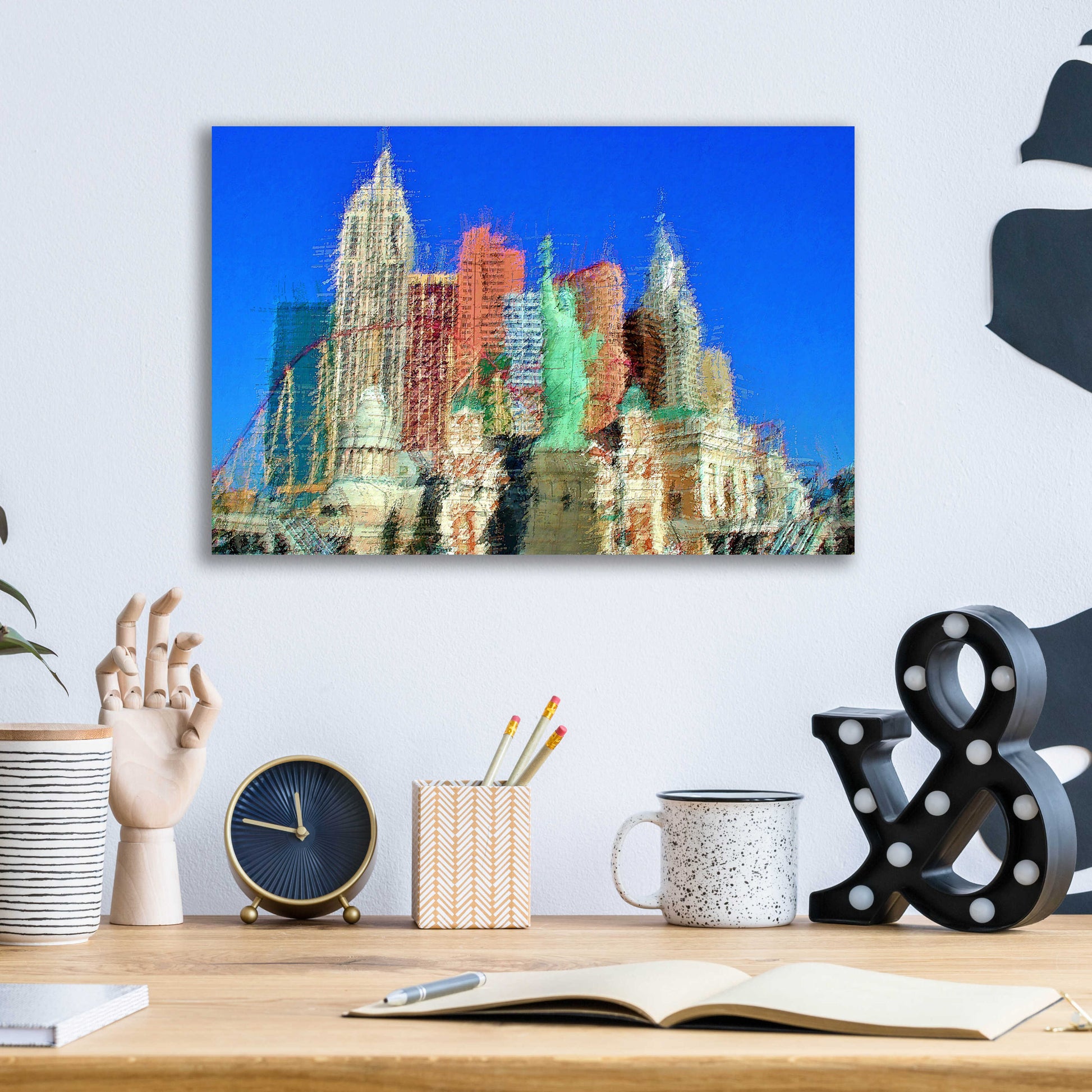 Epic Art 'NewYorkLasVegas' by David Manlove, Acrylic Glass Wall Art,16x12