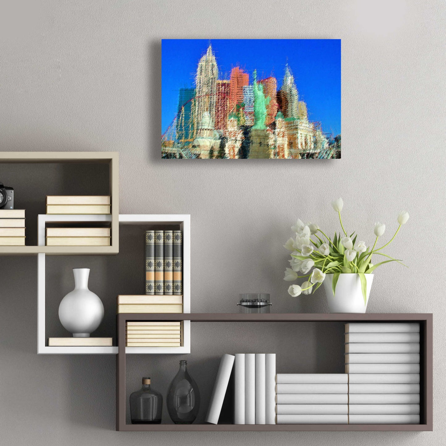 Epic Art 'NewYorkLasVegas' by David Manlove, Acrylic Glass Wall Art,24x16