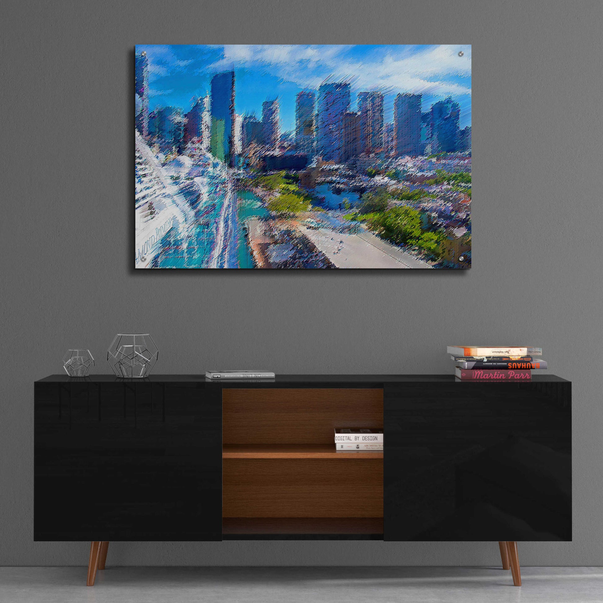 Epic Art 'Pleasure City' by David Manlove, Acrylic Glass Wall Art,36x24