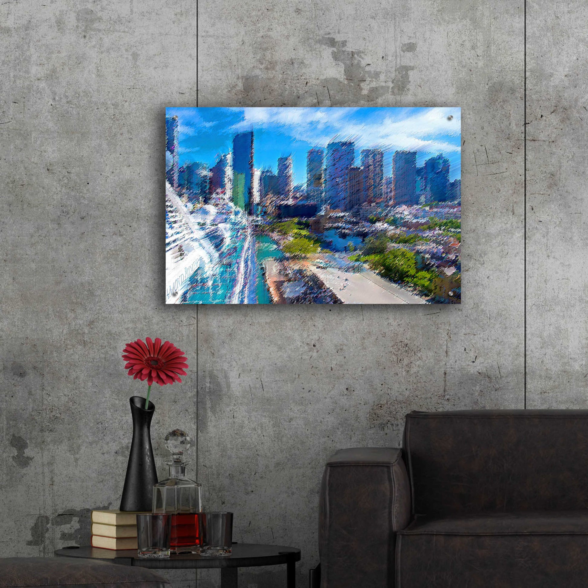 Epic Art 'Pleasure City' by David Manlove, Acrylic Glass Wall Art,36x24