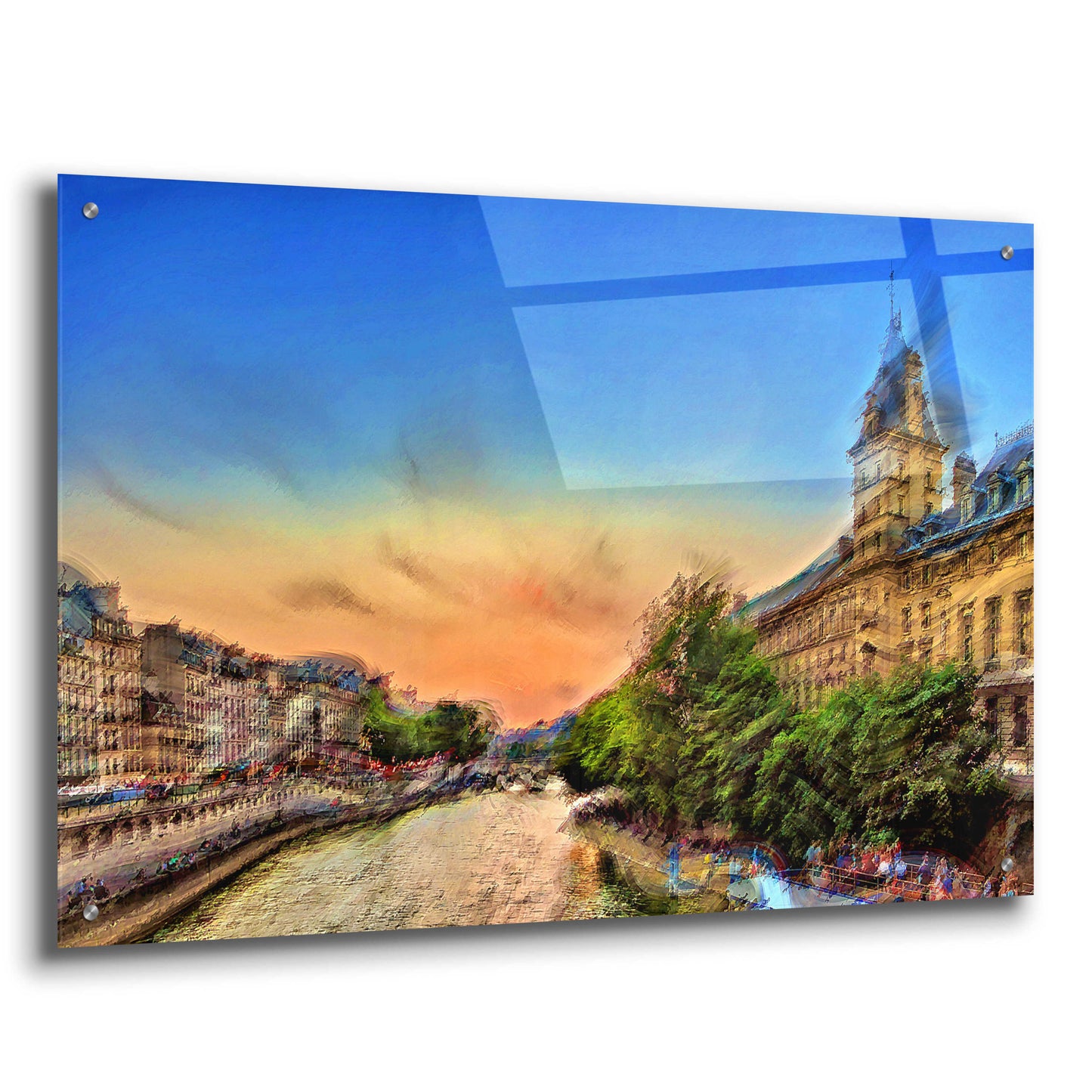 Epic Art 'River Seine A' by David Manlove, Acrylic Glass Wall Art,36x24