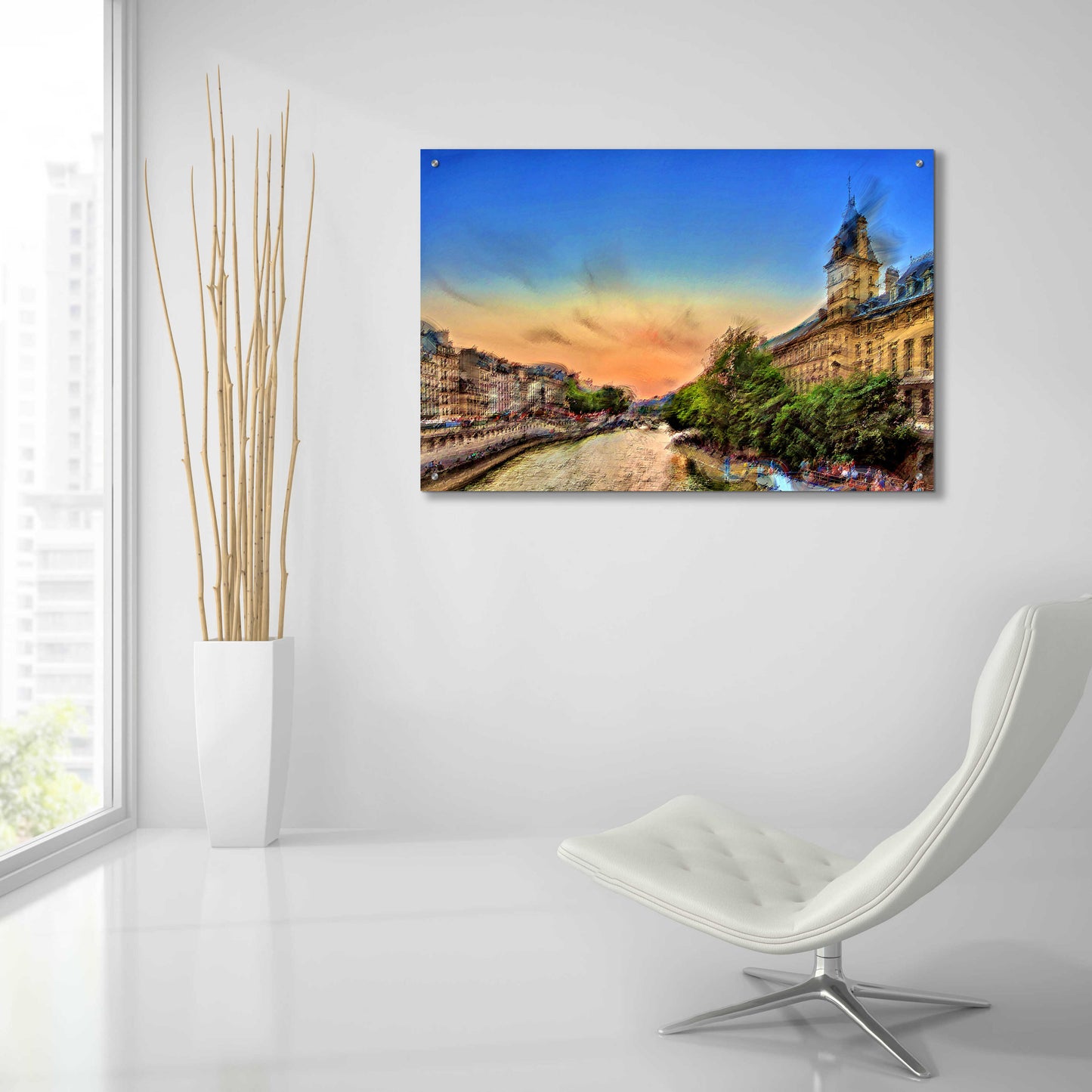 Epic Art 'River Seine A' by David Manlove, Acrylic Glass Wall Art,36x24