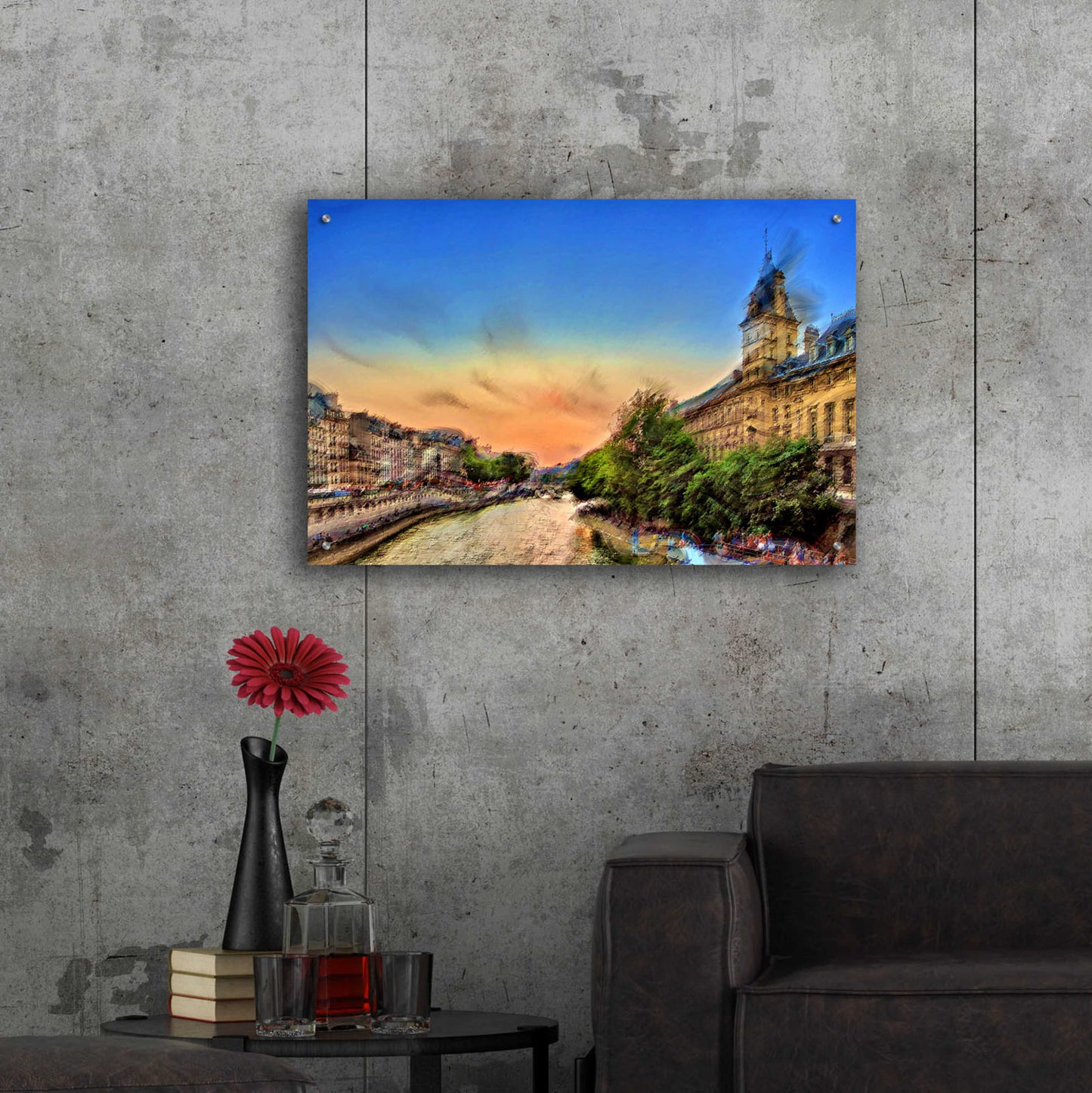 Epic Art 'River Seine A' by David Manlove, Acrylic Glass Wall Art,36x24